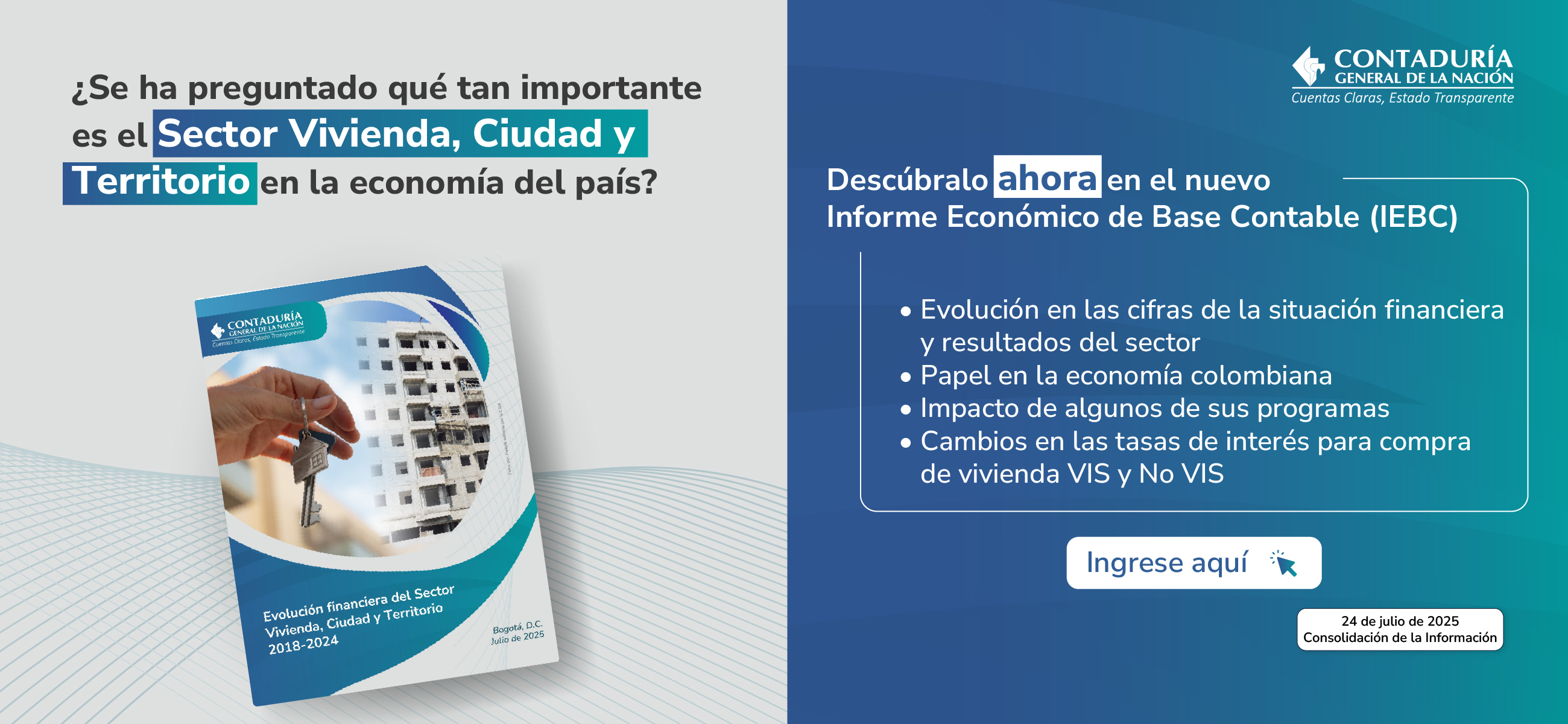 Acceda al nuevo IEBC: “Evolución financiera del Sector Vivienda, Ciudad y Territorio en el periodo 2018-2024”