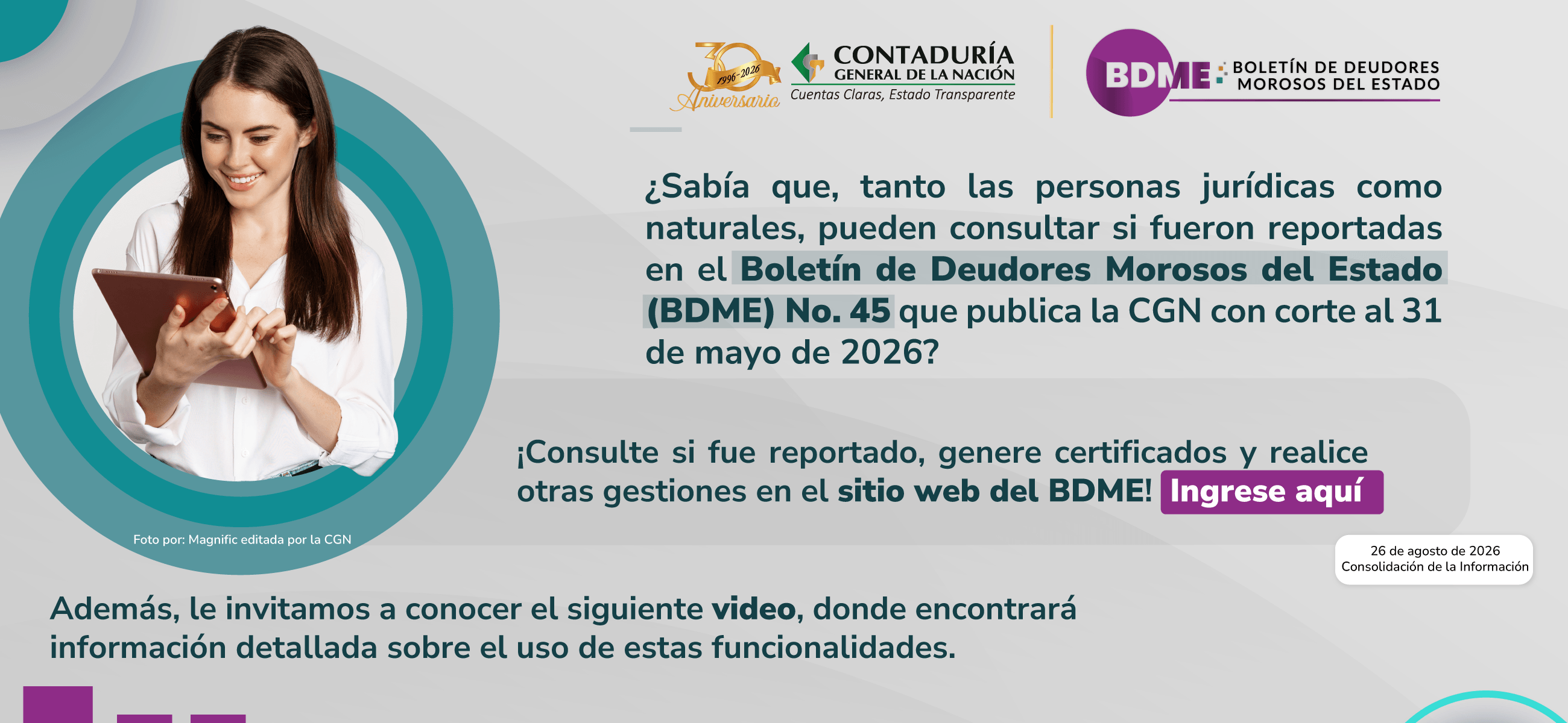 ¿Está usted reportado en el Boletín de Deudores Morosos del Estado? Consúltelo ahora