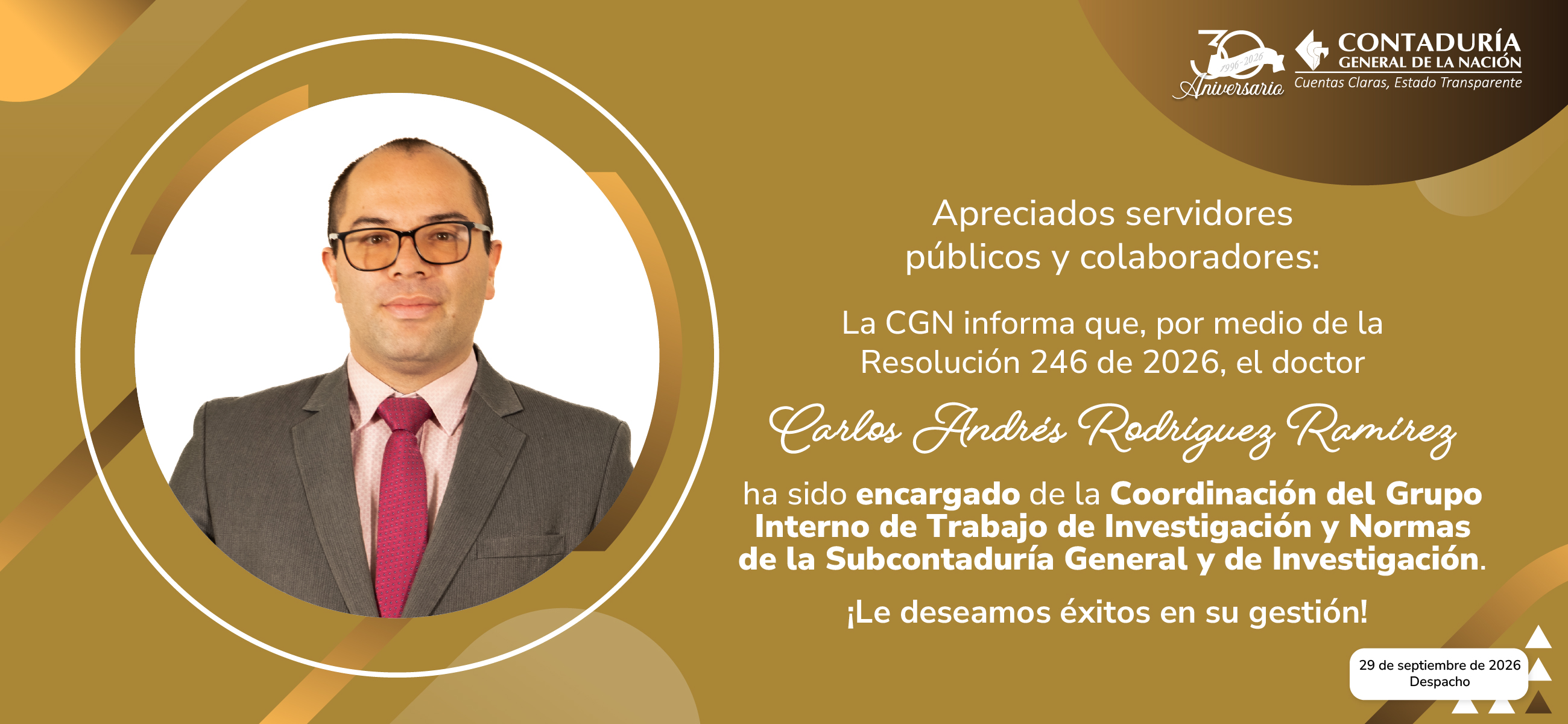 Encargo de la Coordinación del GIT de Investigación y Normas
