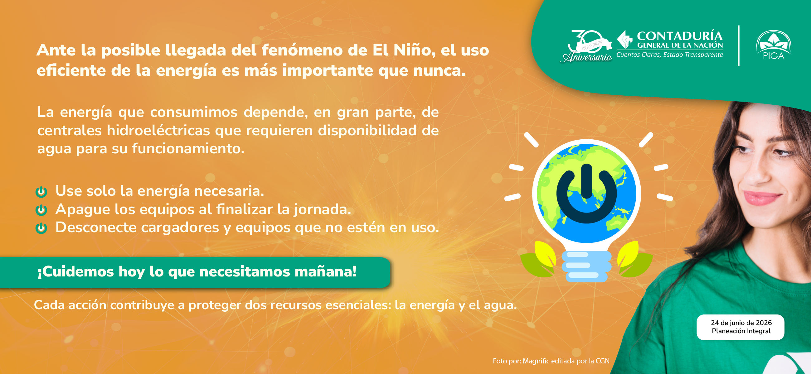 El ahorro de energía también protege el agua