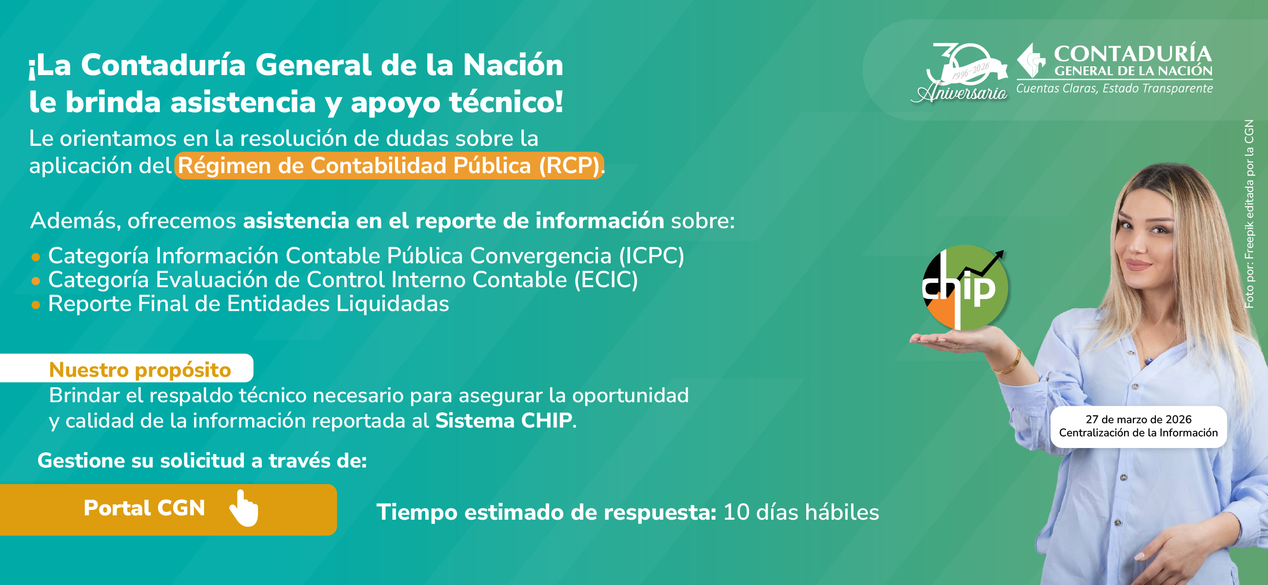 Soporte técnico CGN para el reporte de información contable pública