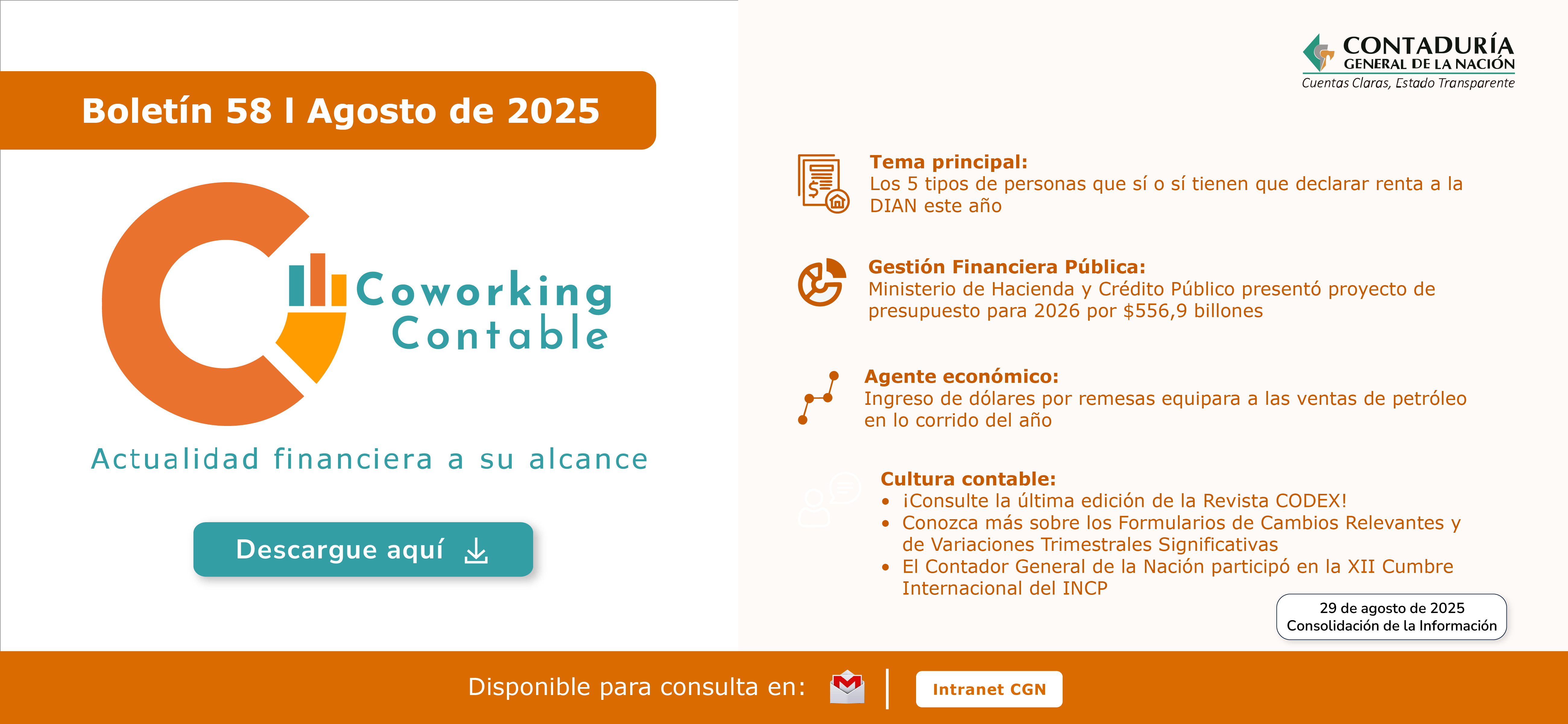 Boletín Coworking Contable # 58 - Agosto 2025