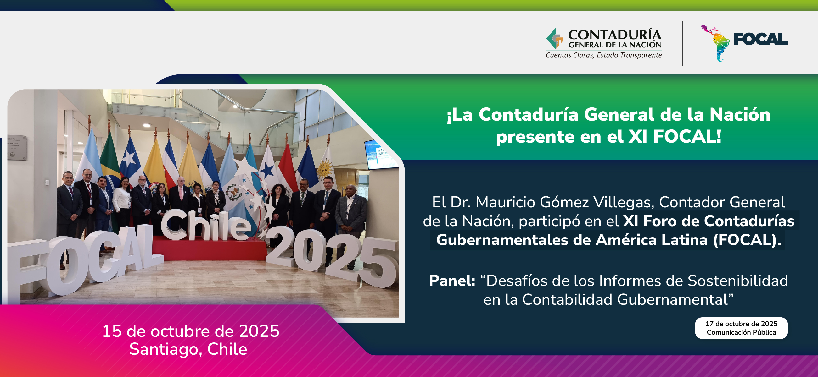 Participación del Dr. Mauricio Gómez Villegas, Contador General de la Nación, en el XI FOCAL – Chile 2025