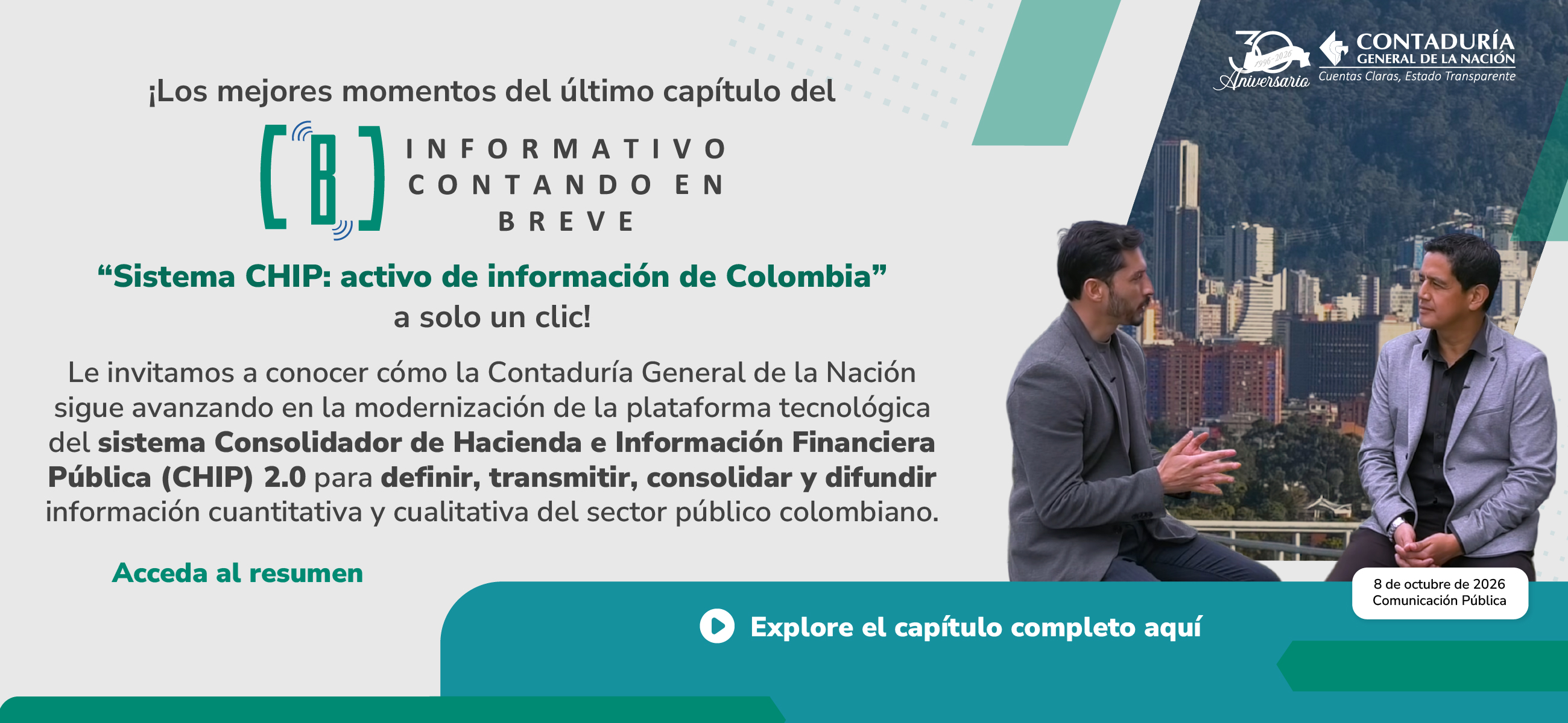 Reviva los mejores momentos del Informativo Contando en Breve “Sistema CHIP: activo de información de Colombia”