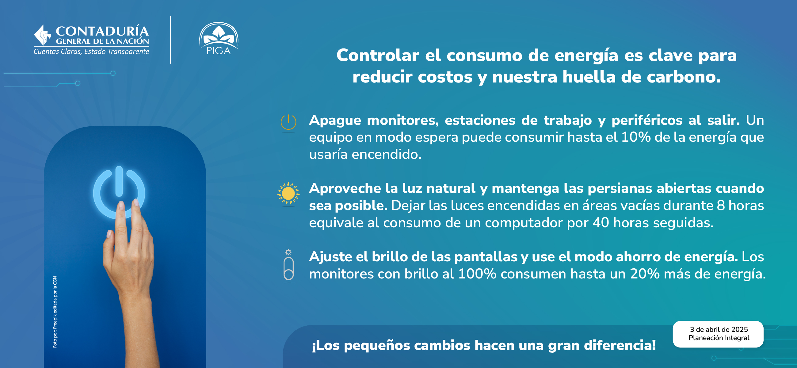 ¡Tengamos un consumo responsable de energía! El momento es ahora Recibidos