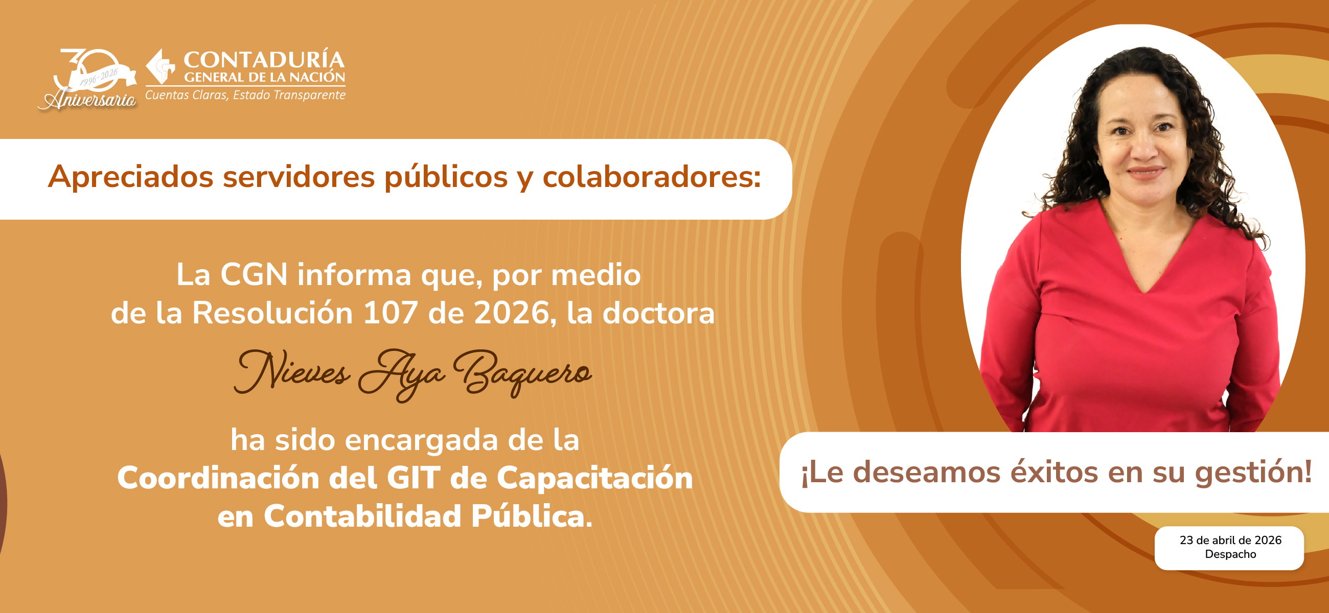 Encargo de las funciones de la Coordinación del GIT de Capacitación en Contabilidad Pública