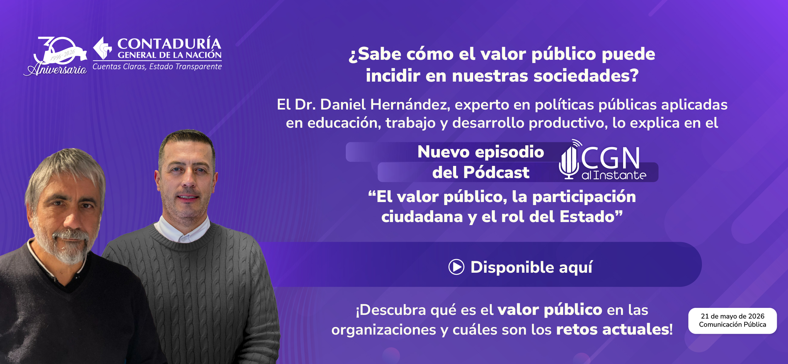 Ya está disponible el episodio 19 del Pódcast CGN al Instante: 