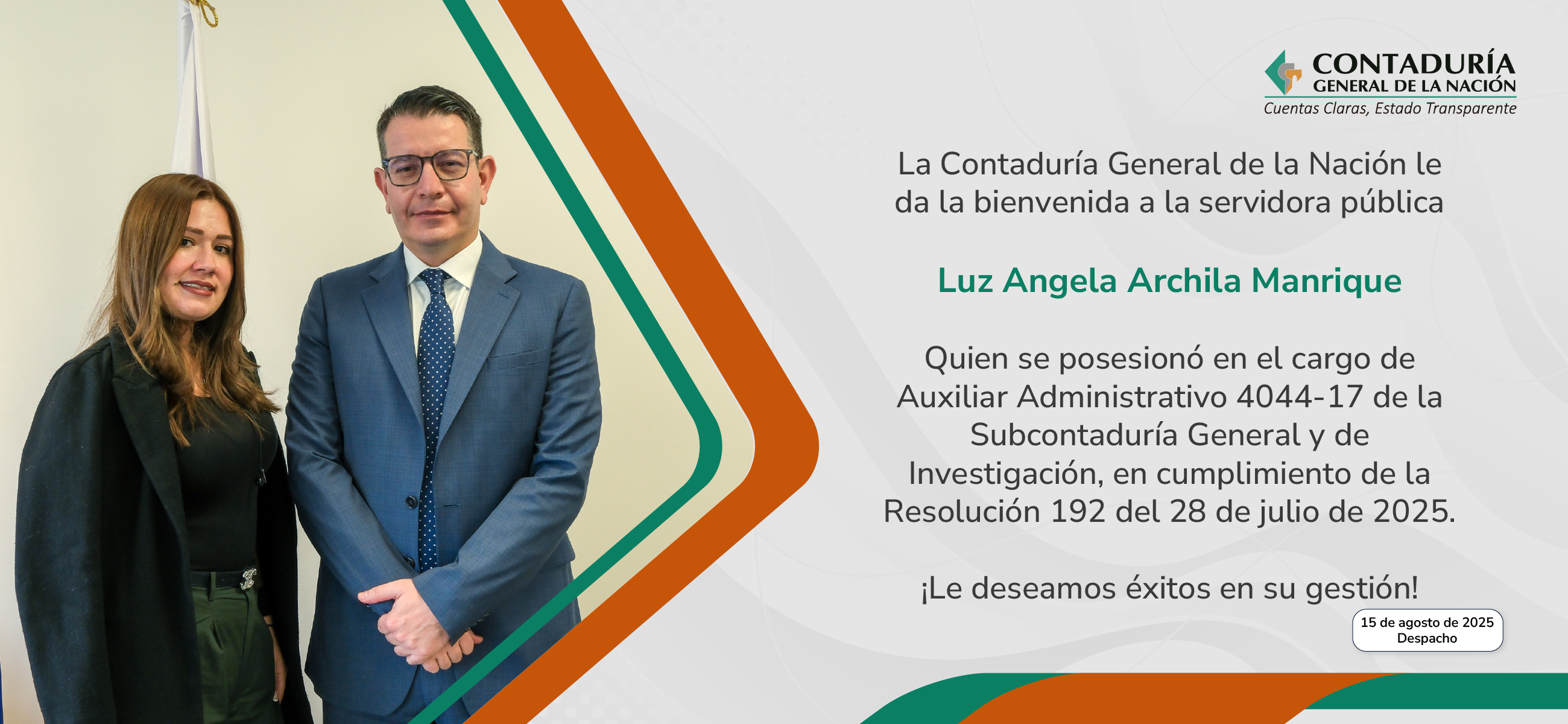 Posesión de la servidora pública Luz Angela Archila Manrique
