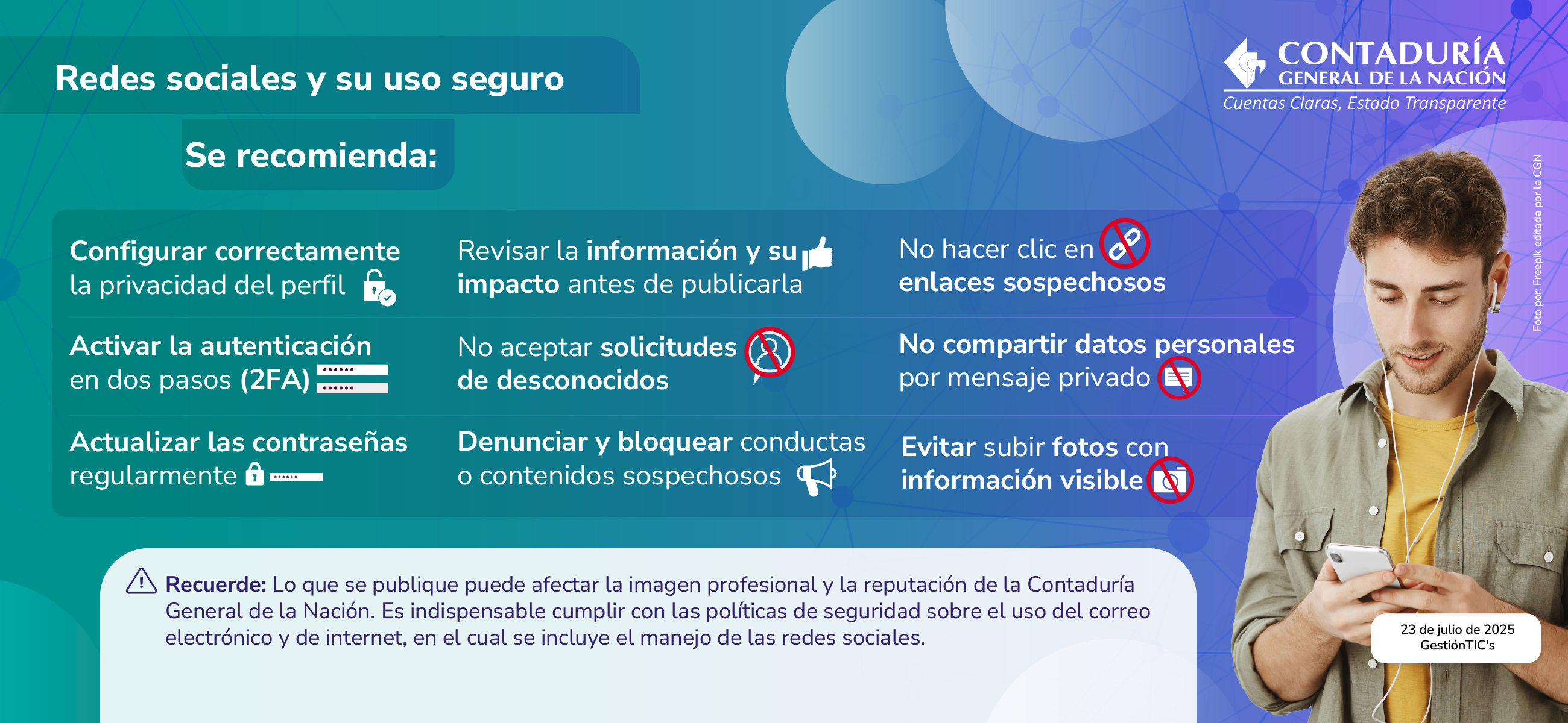 Recomendaciones de seguridad para el uso de redes sociales
