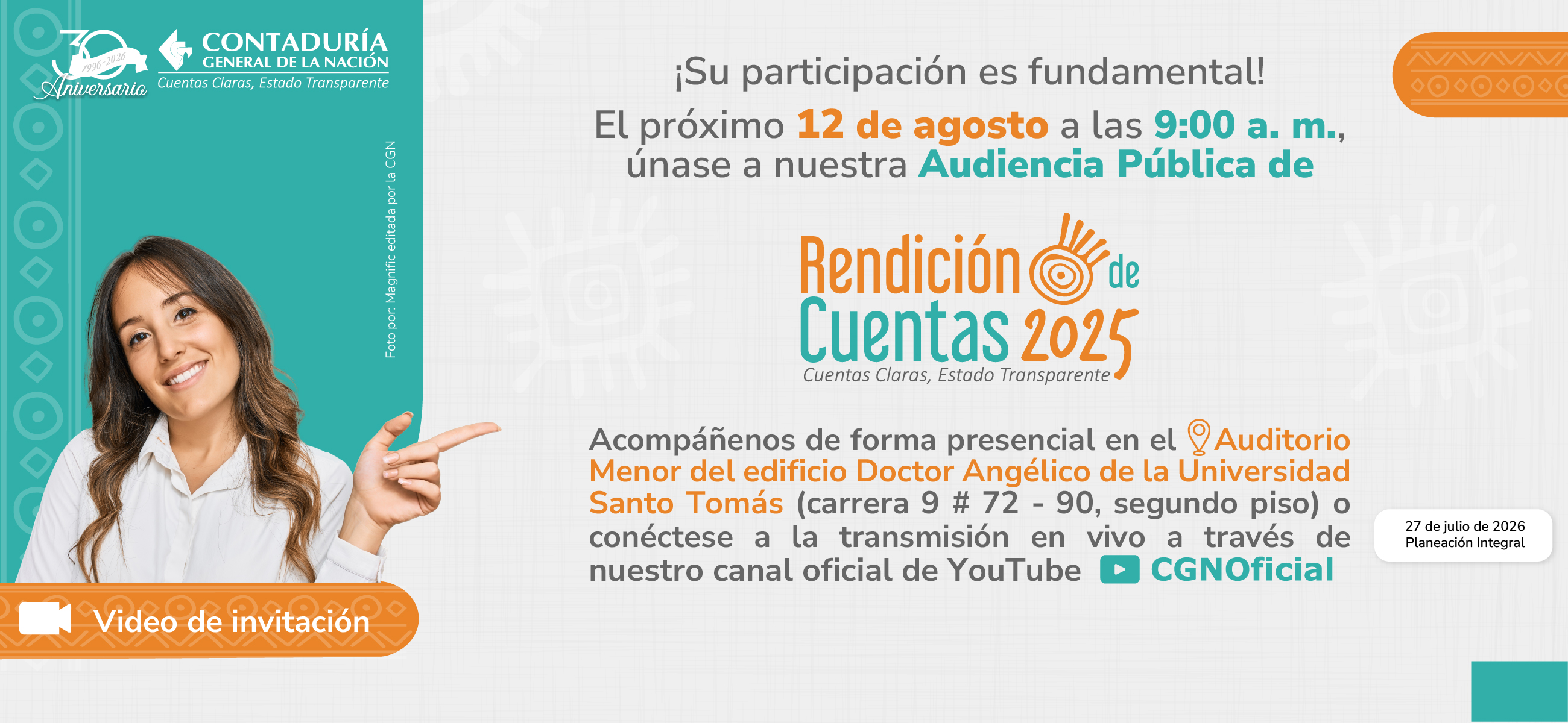¡Agéndese! Se acerca nuestra Audiencia Pública de Rendición de Cuentas 2025
