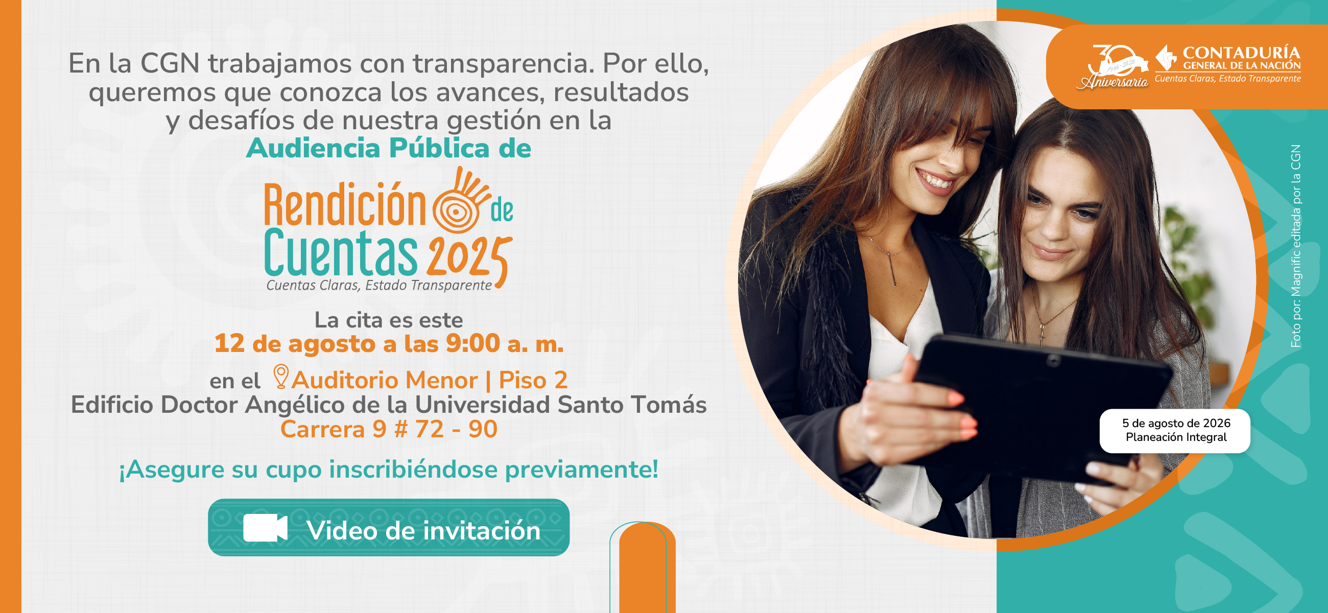 ¡Conozca los resultados de nuestra gestión en la Rendición de Cuentas 2025 de la CGN!
