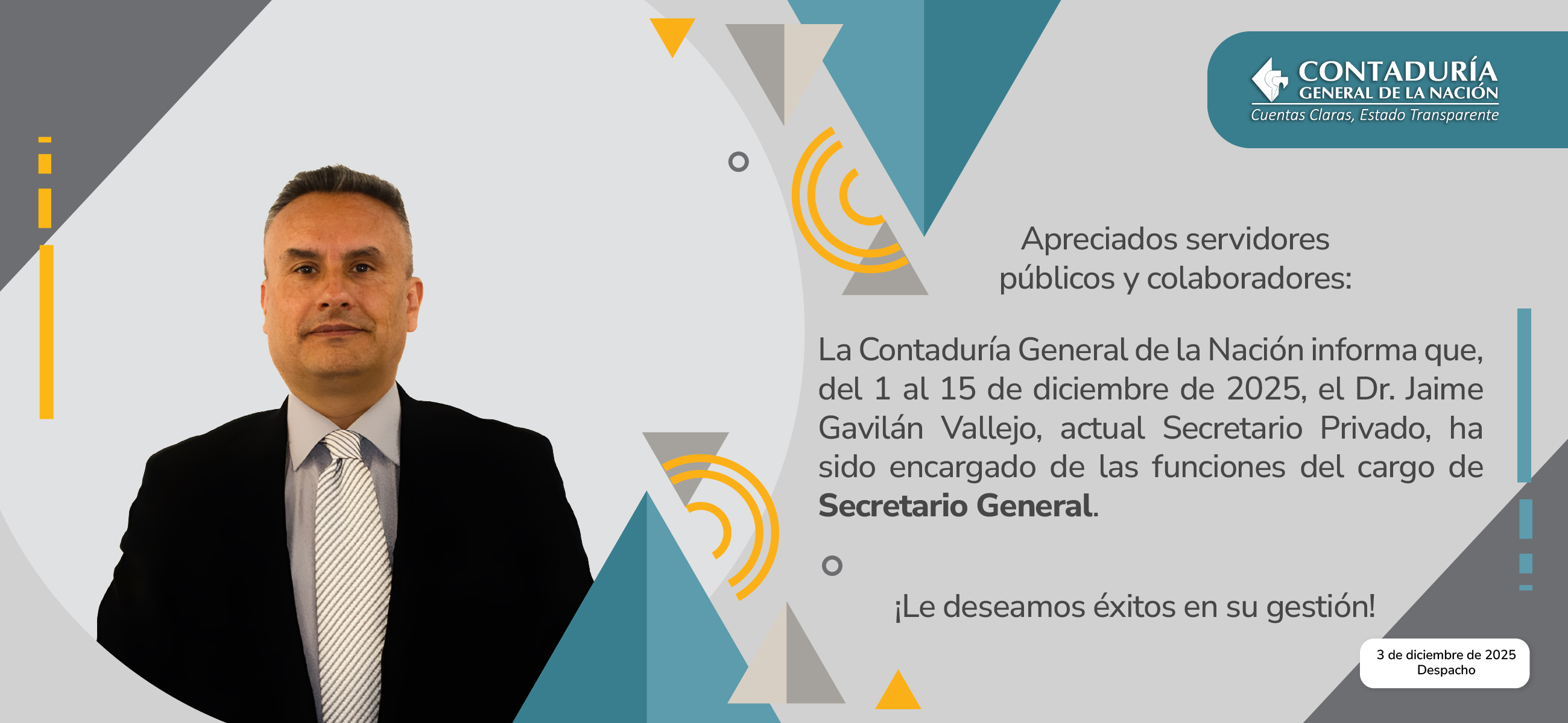 Encargo de las funciones del cargo de Secretario General