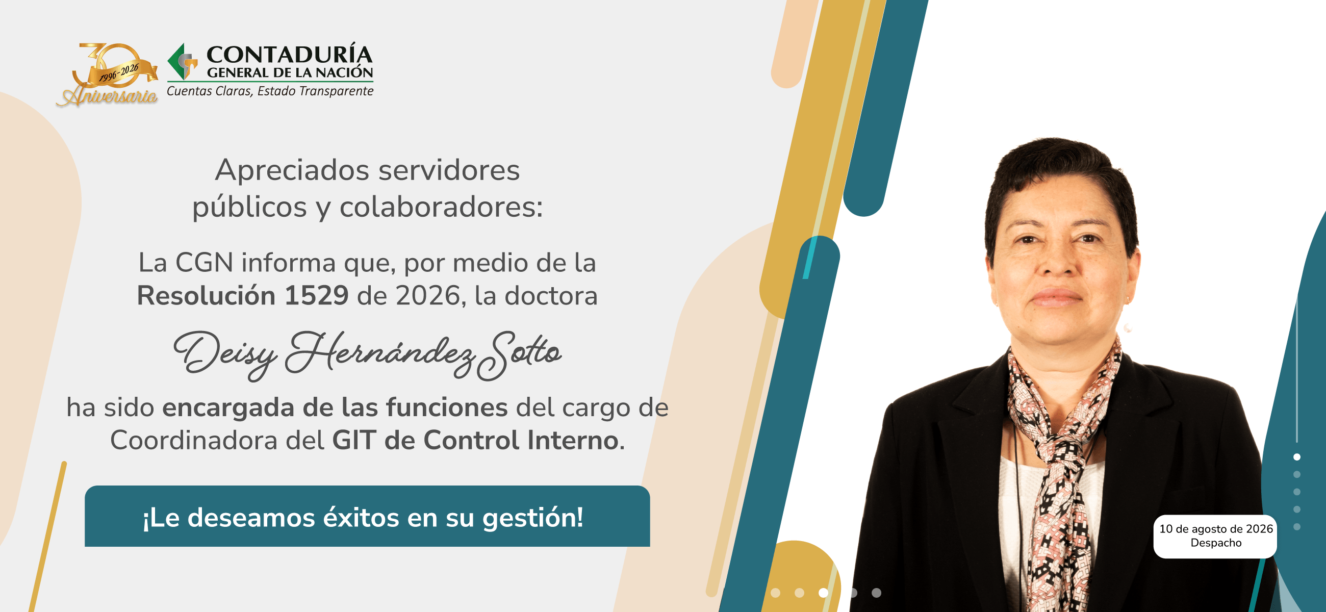 Encargo de las funciones de la Coordinación del GIT de Control Interno