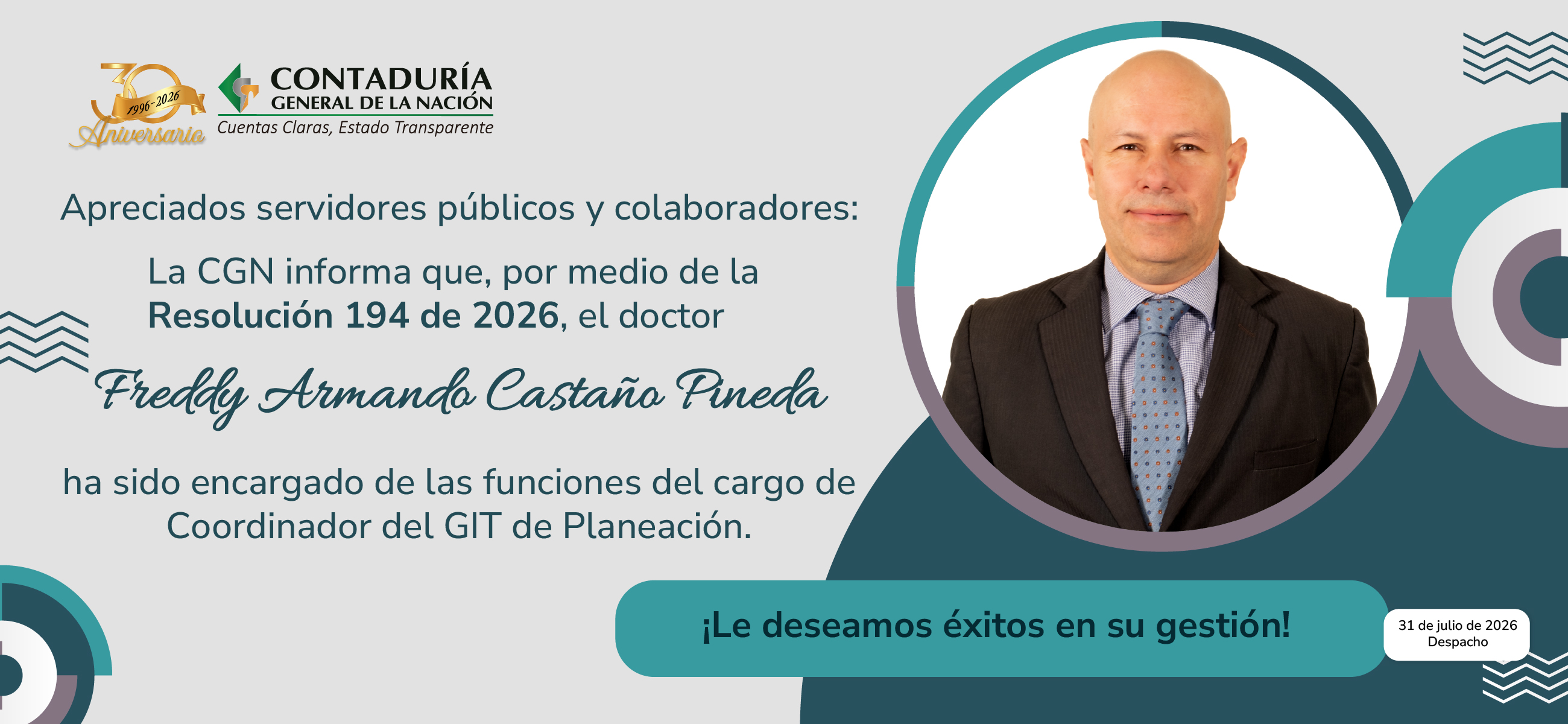 Encargo de la Coordinación del GIT de Planeación