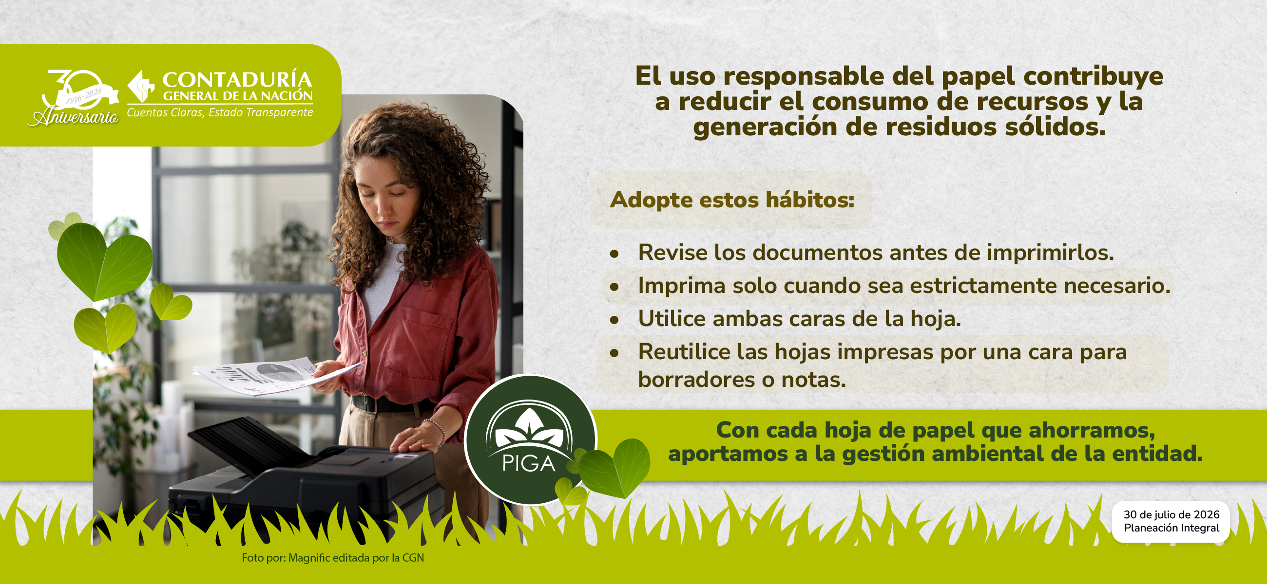 Use el papel de forma responsable
