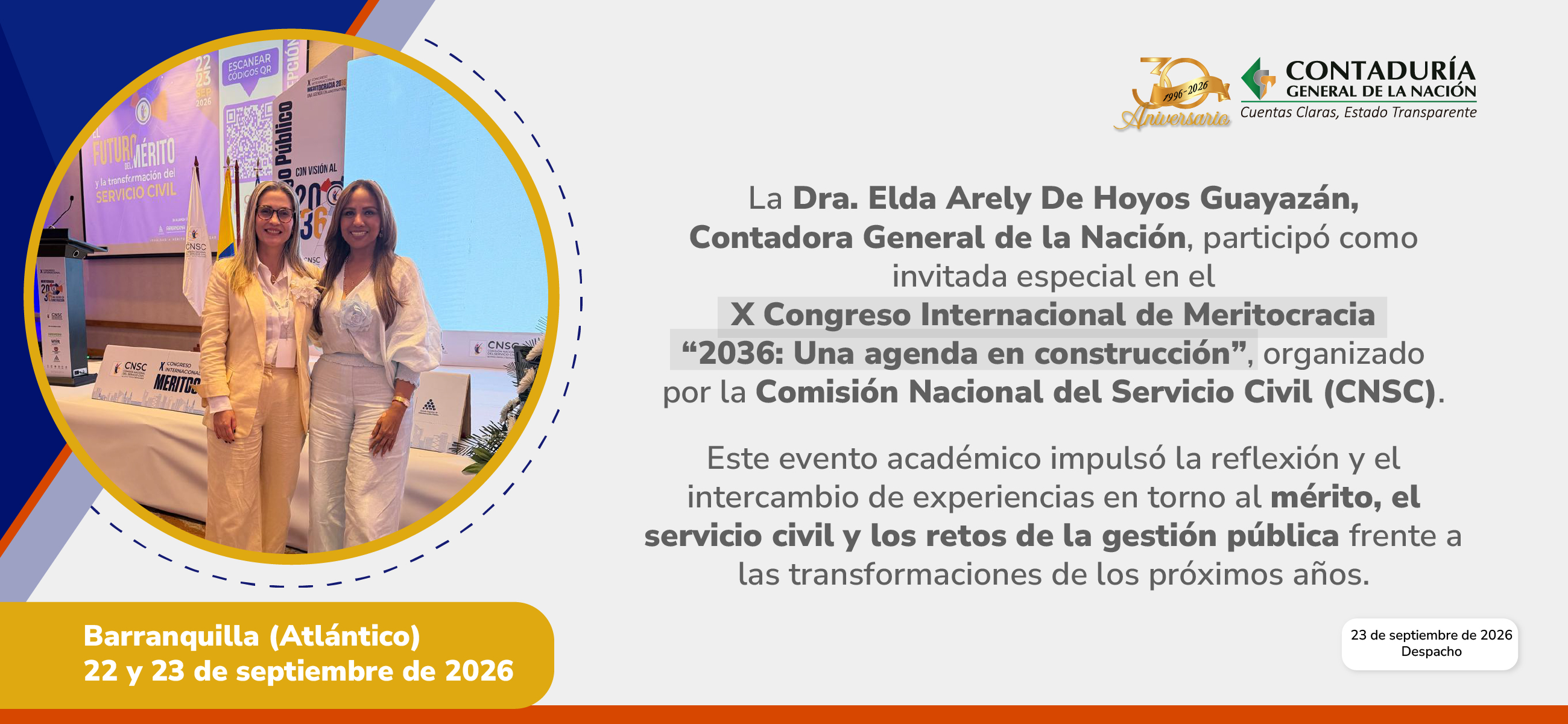 La Contadora General de la Nación en el X Congreso Internacional de Meritocracia “2036: Una agenda en construcción