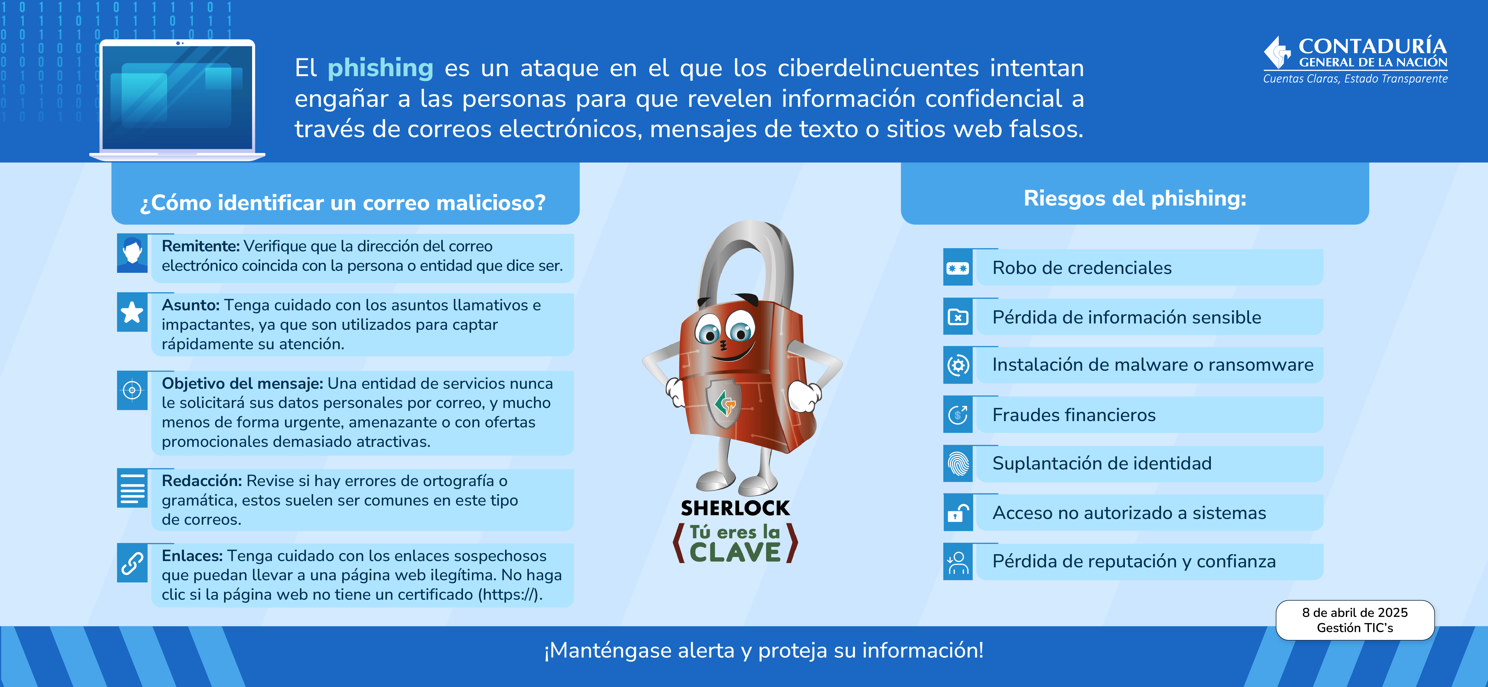 ¡Cuidado con el phishing! Proteja su información