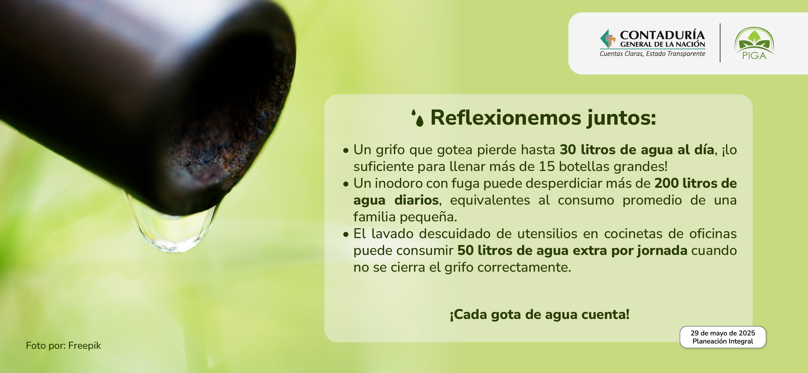 Conozca el impacto del agua que se escapa gota a gota