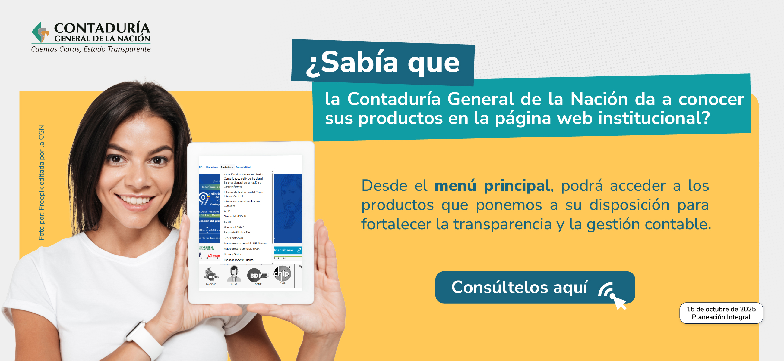 Descubra los productos institucionales de la CGN disponibles en la web