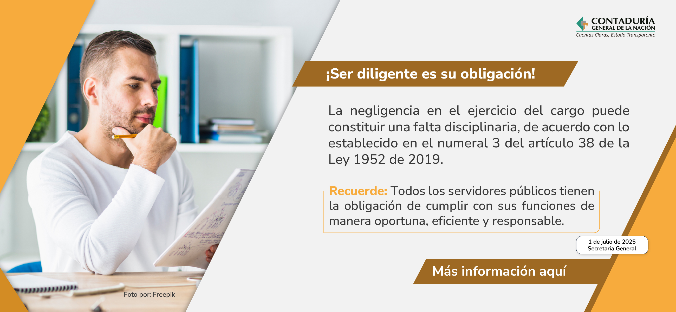 ¡La negligencia también es una falta disciplinaria!