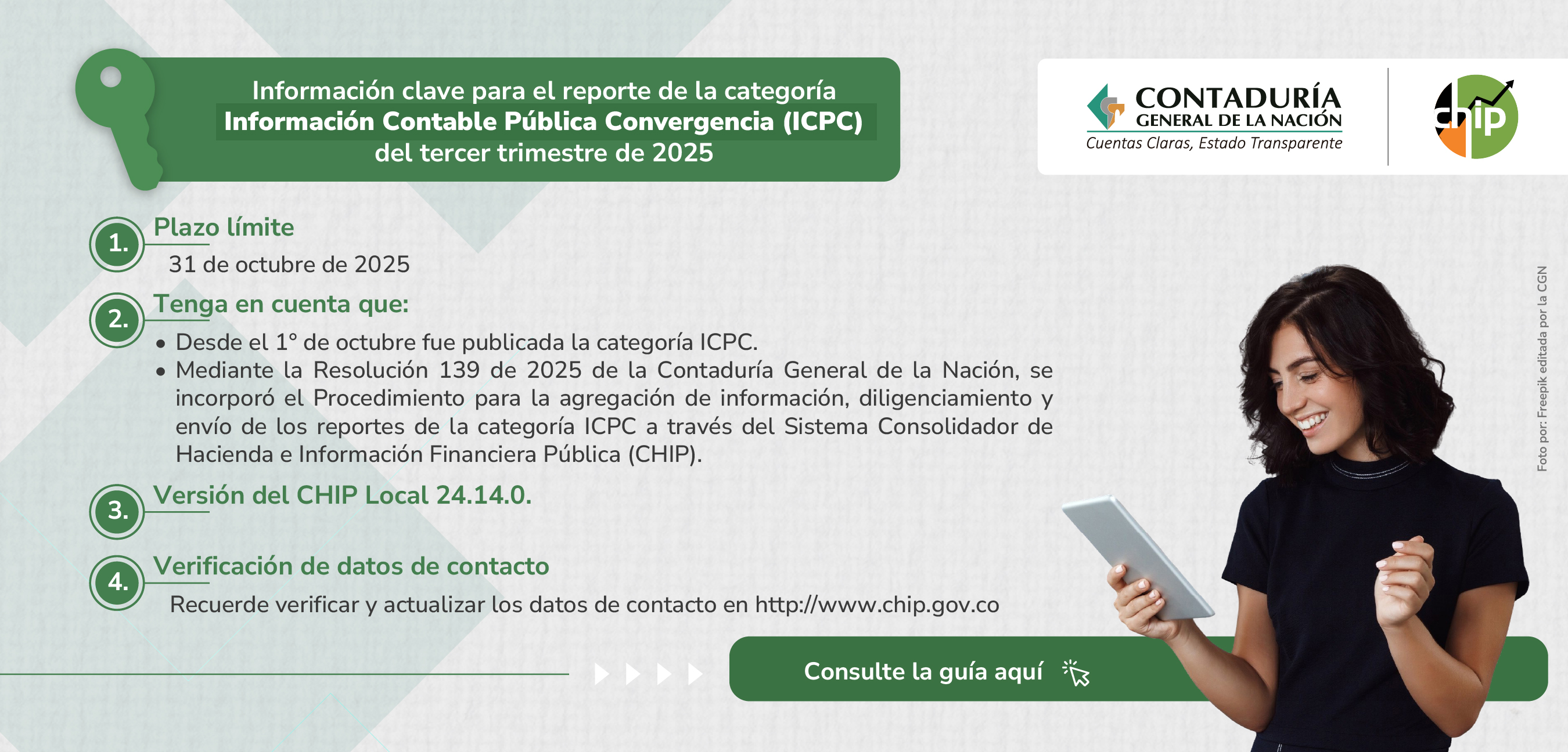 Aspectos clave para el reporte de la categoría Información Contable Pública Convergencia del tercer trimestre de 2025