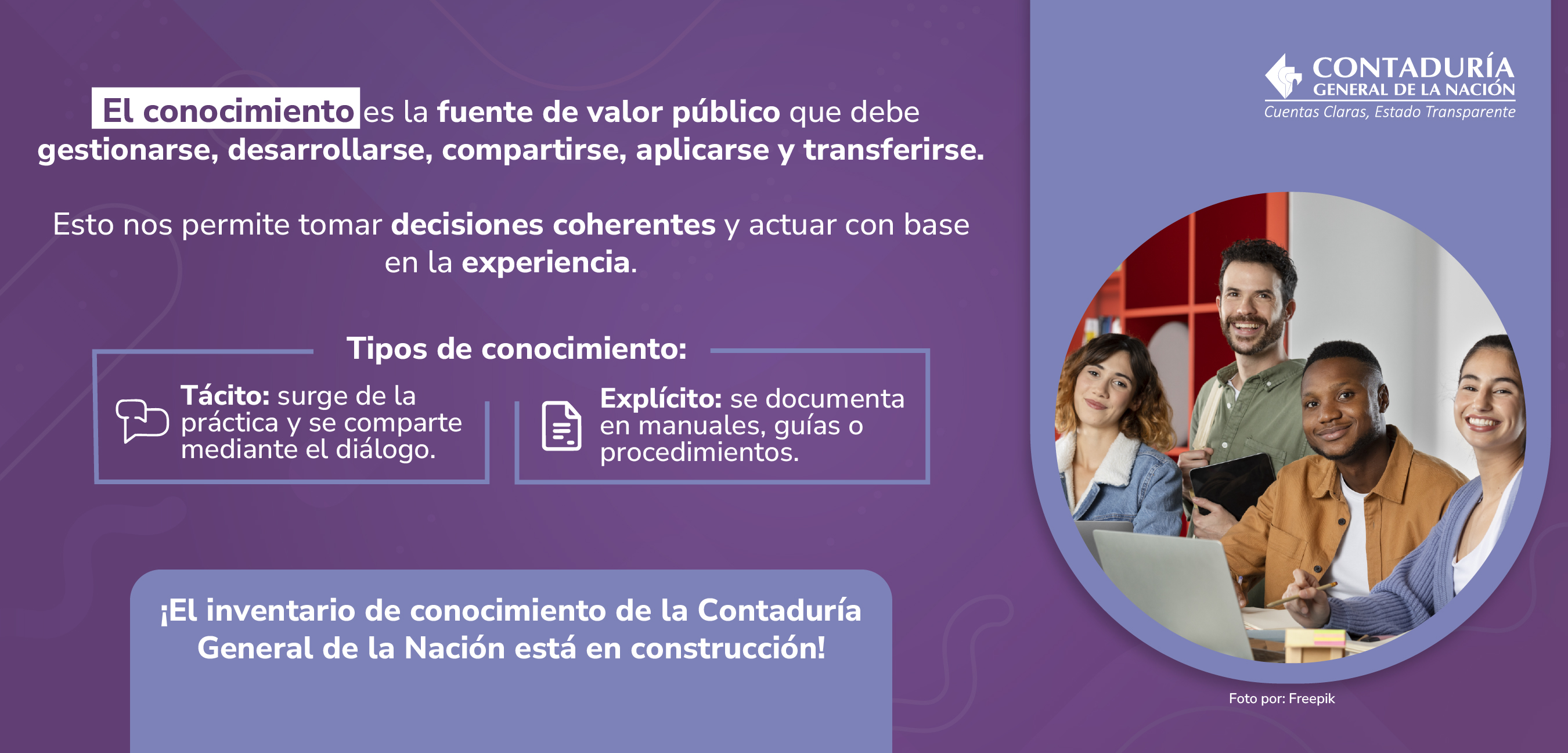 El conocimiento fortalece la gestión y la experiencia institucional