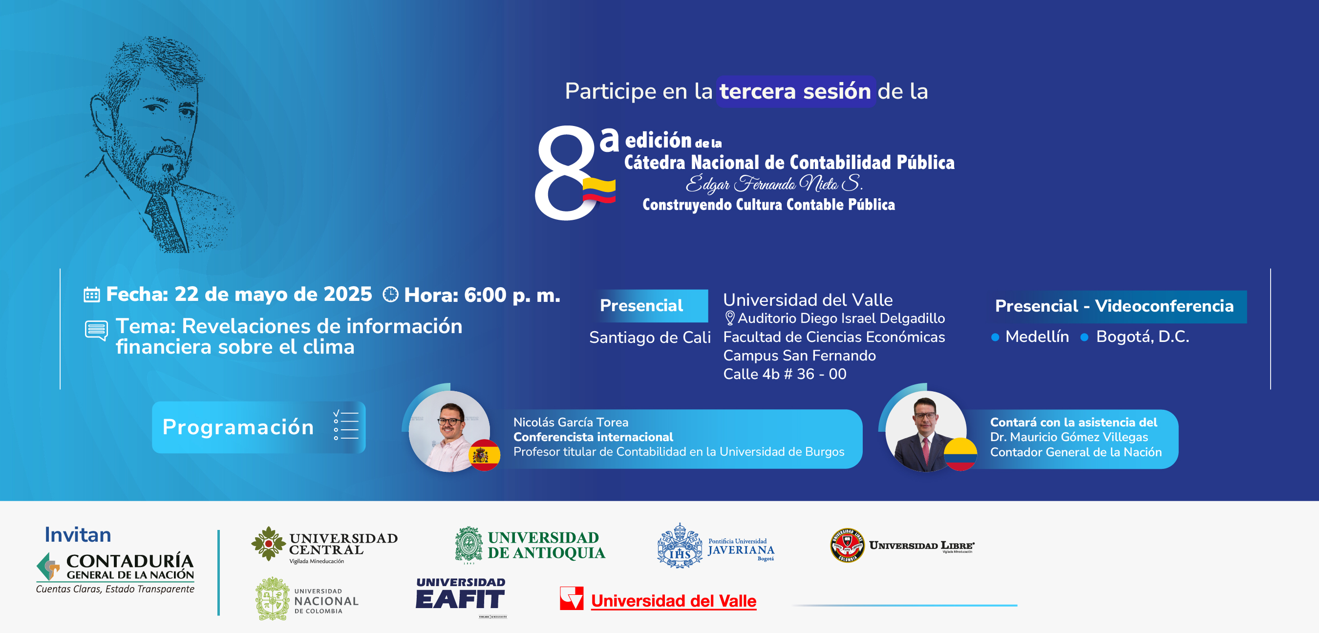 Acompáñenos en la tercera sesión de la Octava edición de la Cátedra Nacional de Contabilidad Pública