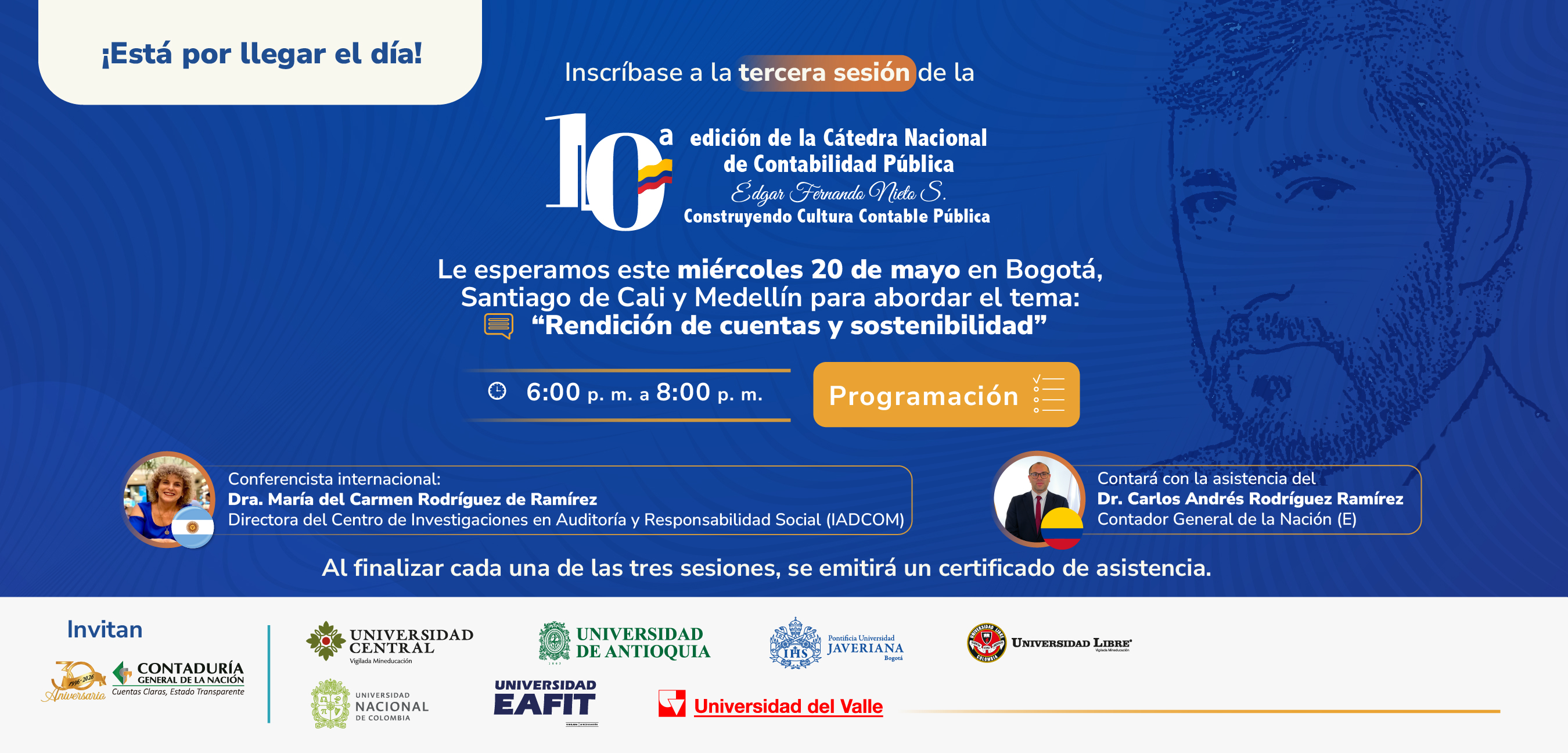 ¡Están por cerrar la inscripciones! Haga parte de la tercera sesión de la 10ª edición de la Cátedra Nacional de Contabilidad Pública