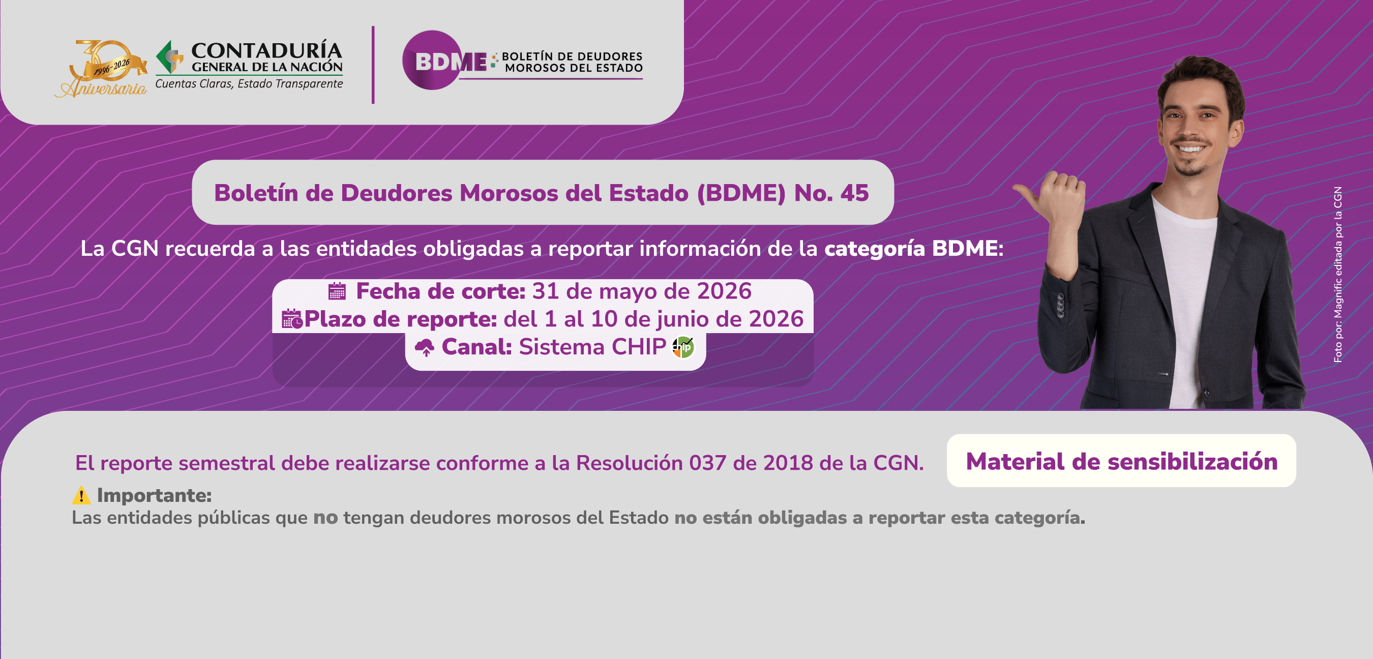 ¡Atención! fecha límite para reportar en la categoría BDME con corte al 31 de mayo de 2026