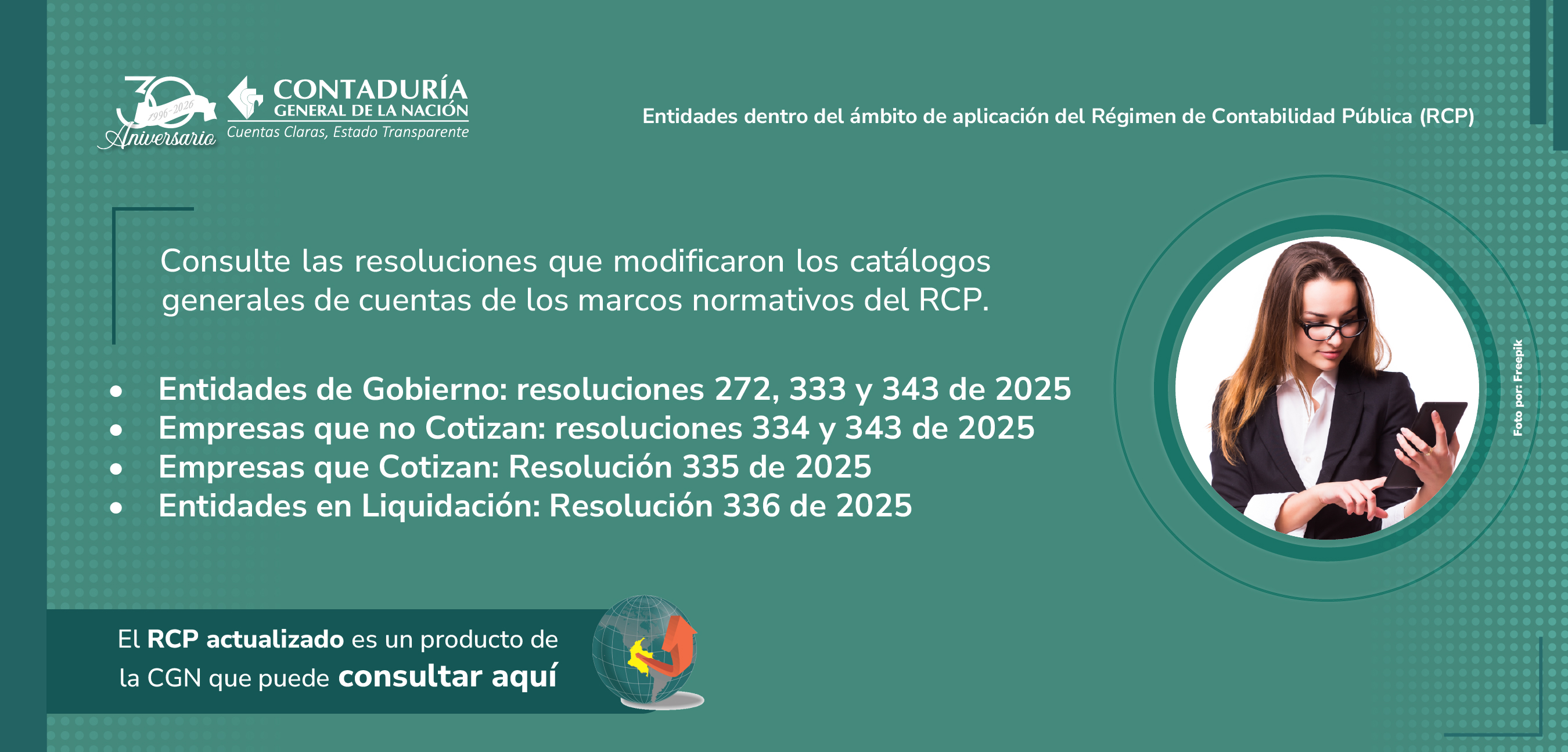 Conozca las últimas modificaciones realizadas al Catálogo General de Cuentas de cada marco normativo
