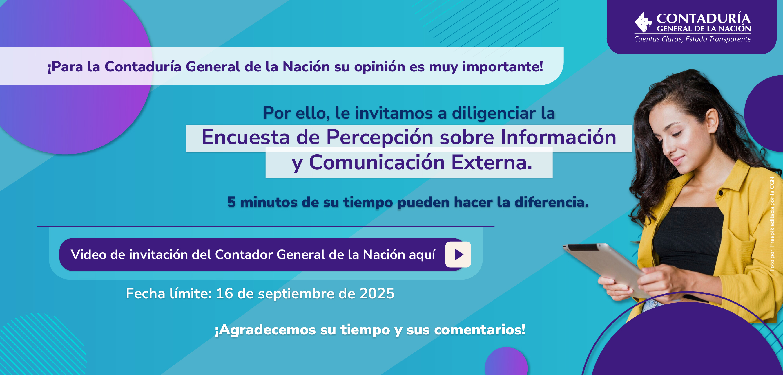 Participe en la Encuesta de Percepción sobre Información y Comunicación Externa de la CGN