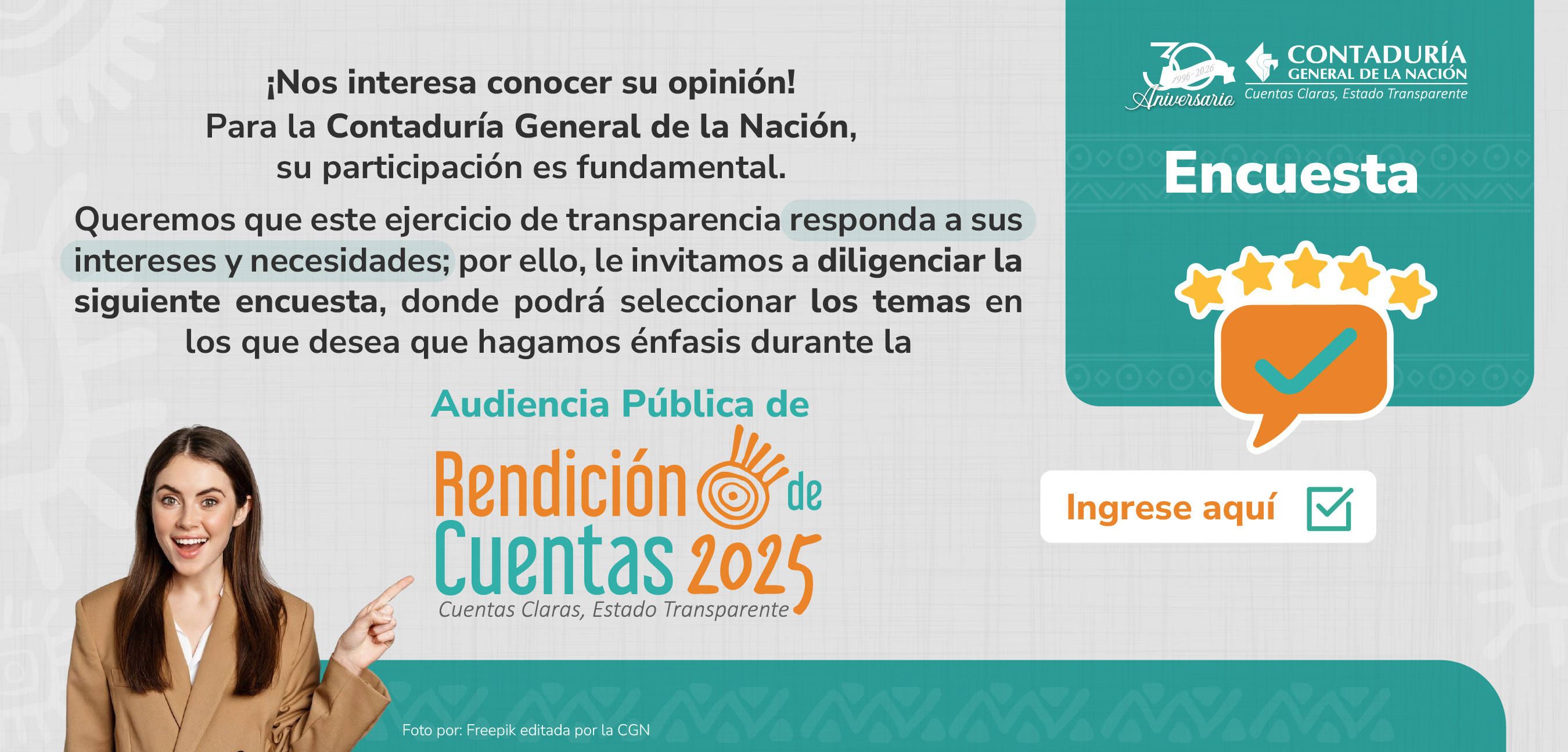 ¡Su opinión cuenta! Ayúdenos a definir los temas de nuestra Rendición de Cuentas 2025