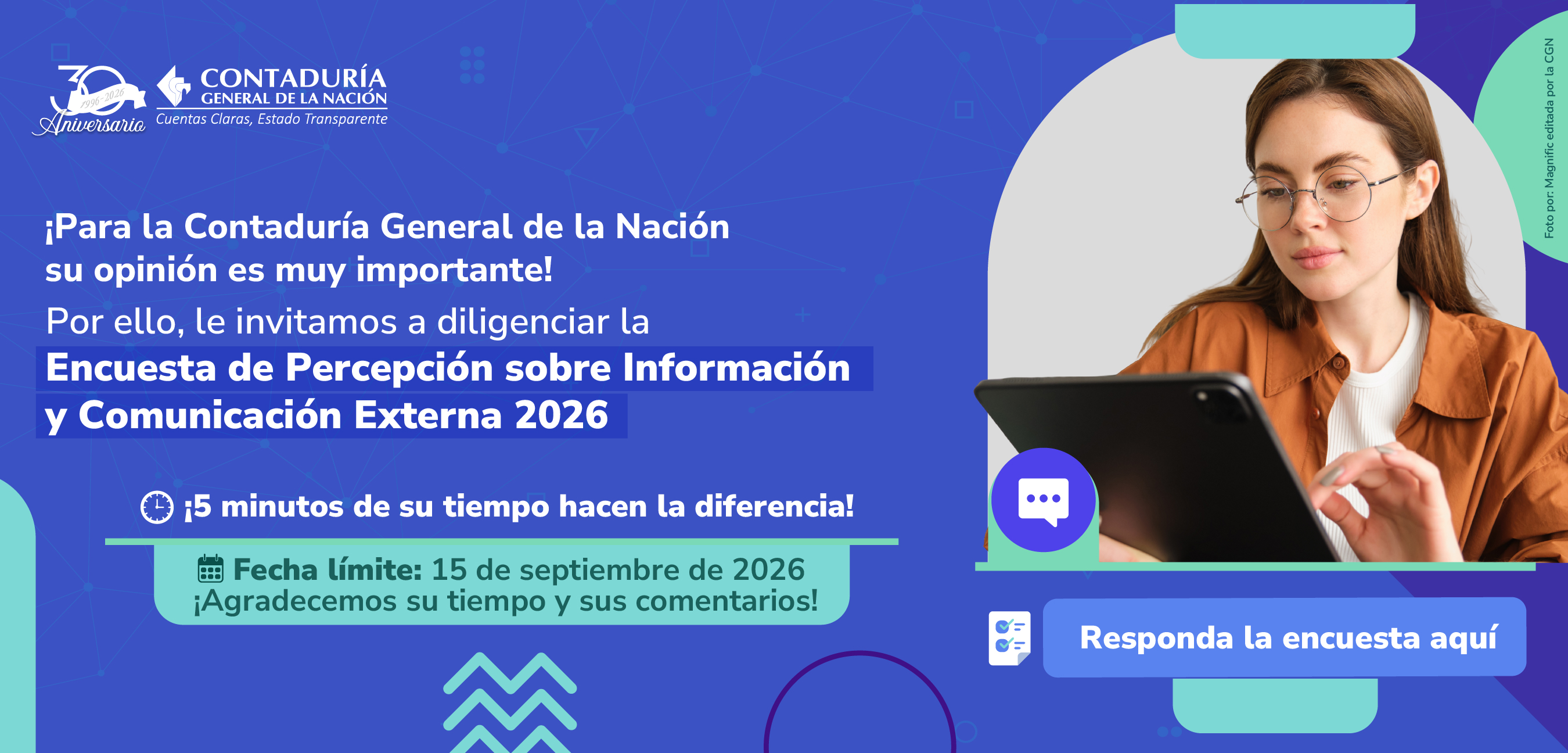 Participe en la Encuesta de Percepción sobre Información y Comunicación Externa 2026 de la CGN