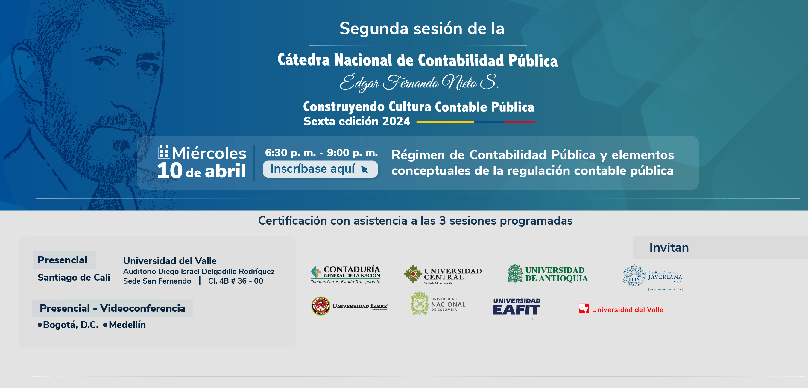 Participe en la segunda sesión de la Cátedra Nacional de Contabilidad Pública Édgar Fernando Nieto Sánchez