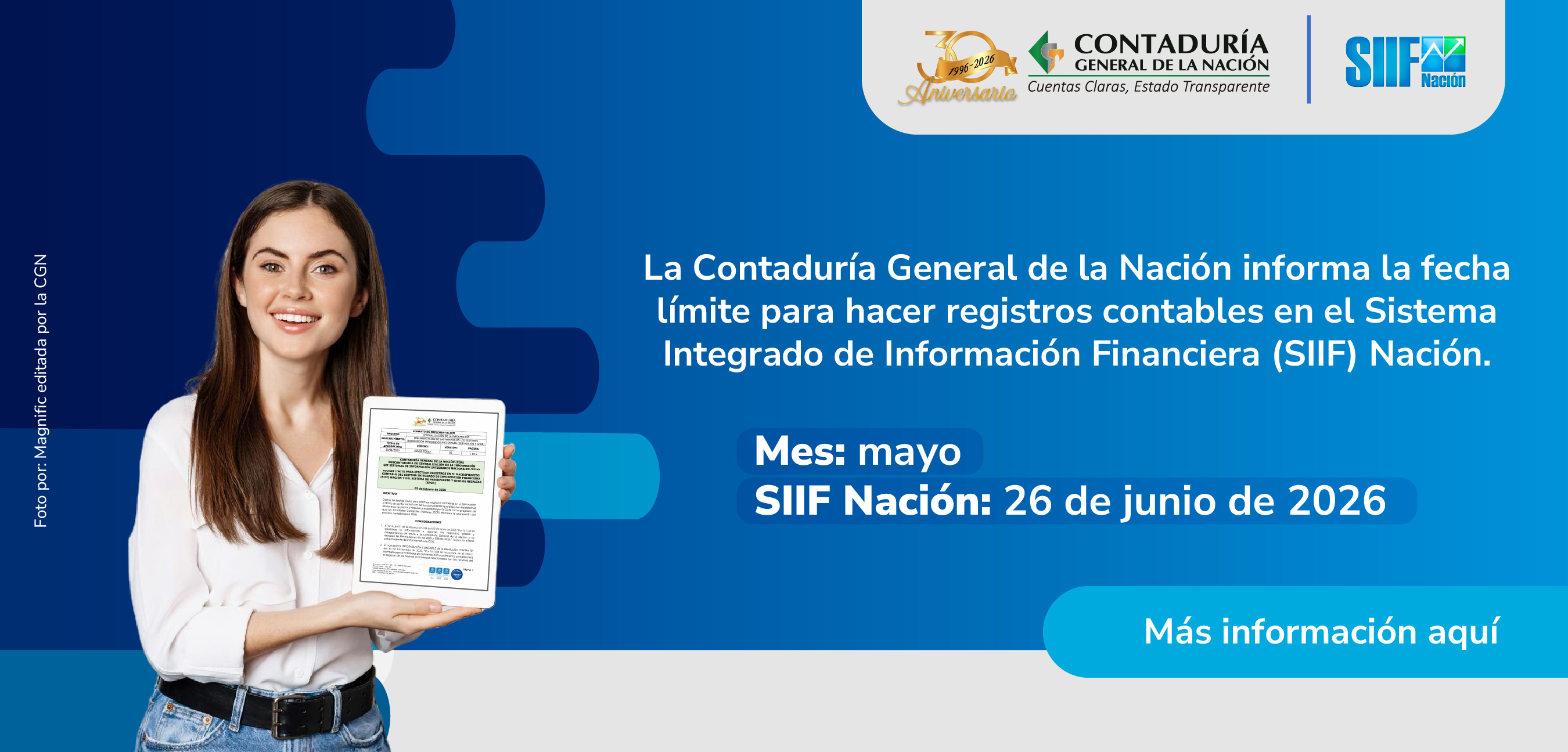 Fecha límite para hacer registros contables en el SIIF Nación - mes de mayo