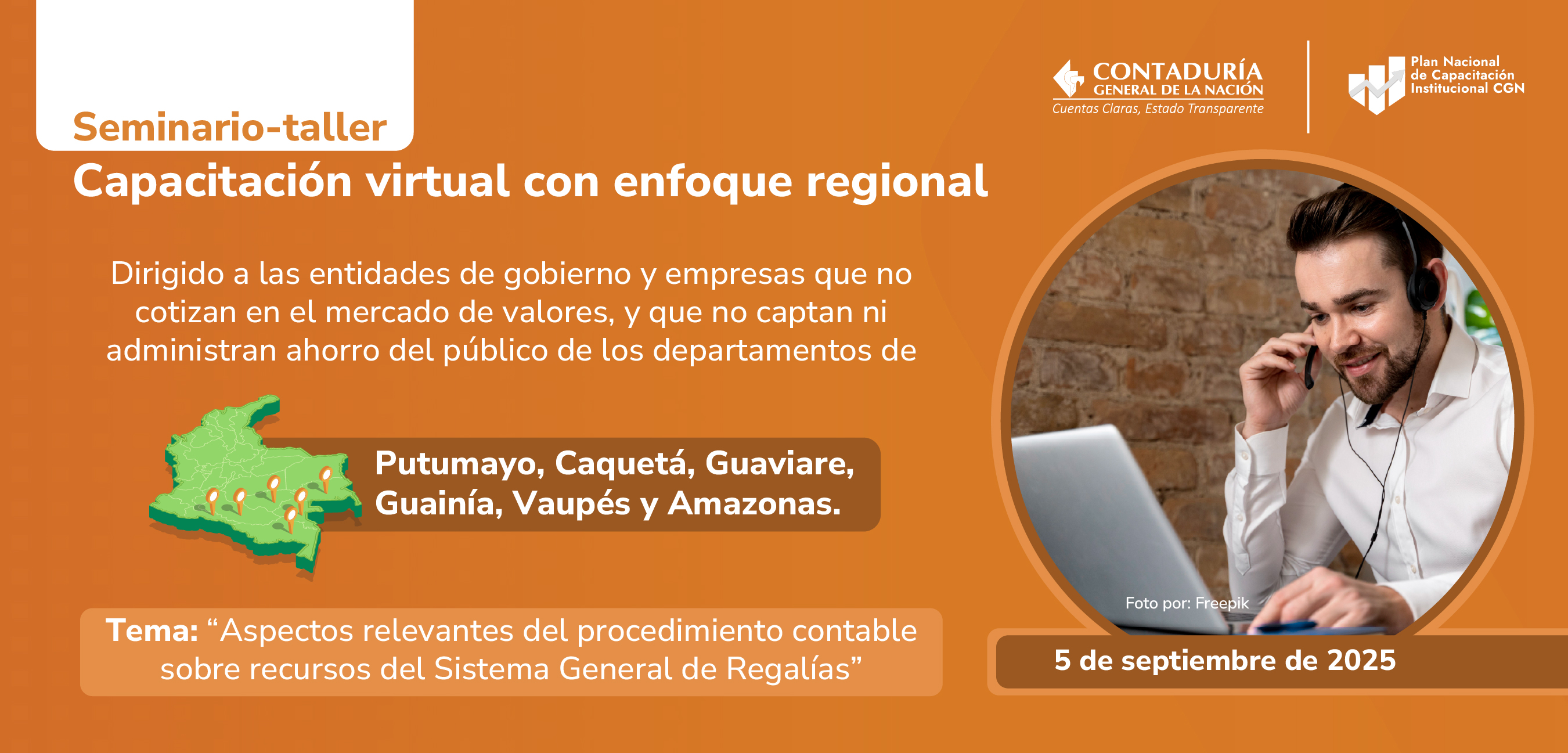 La capacitación virtual con enfoque regional esta vez estuvo dirigida a los departamentos de Putumayo, Caquetá, Guaviare, Guainía, Vaupés y Amazonas
