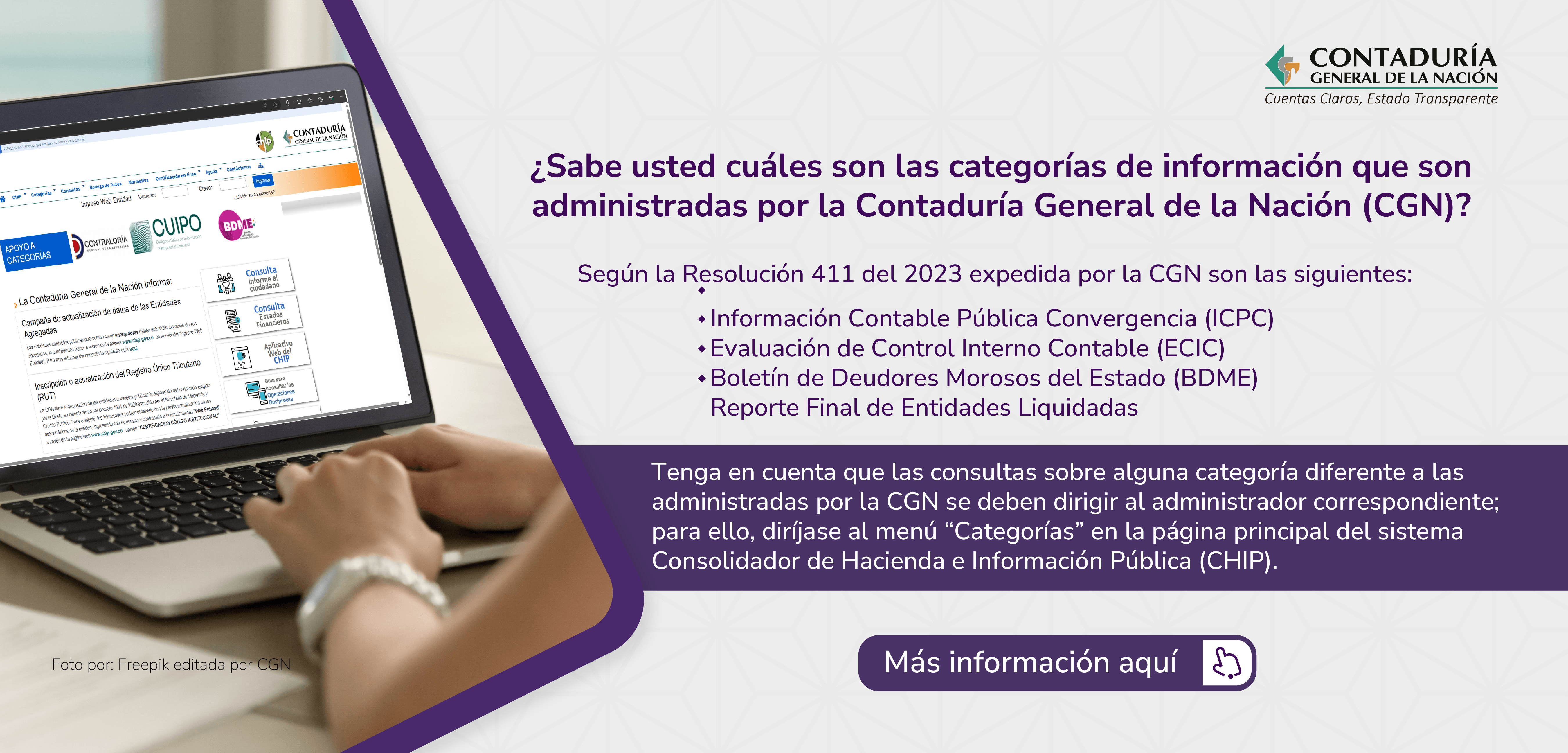Conozca las categorías administradas por la CGN