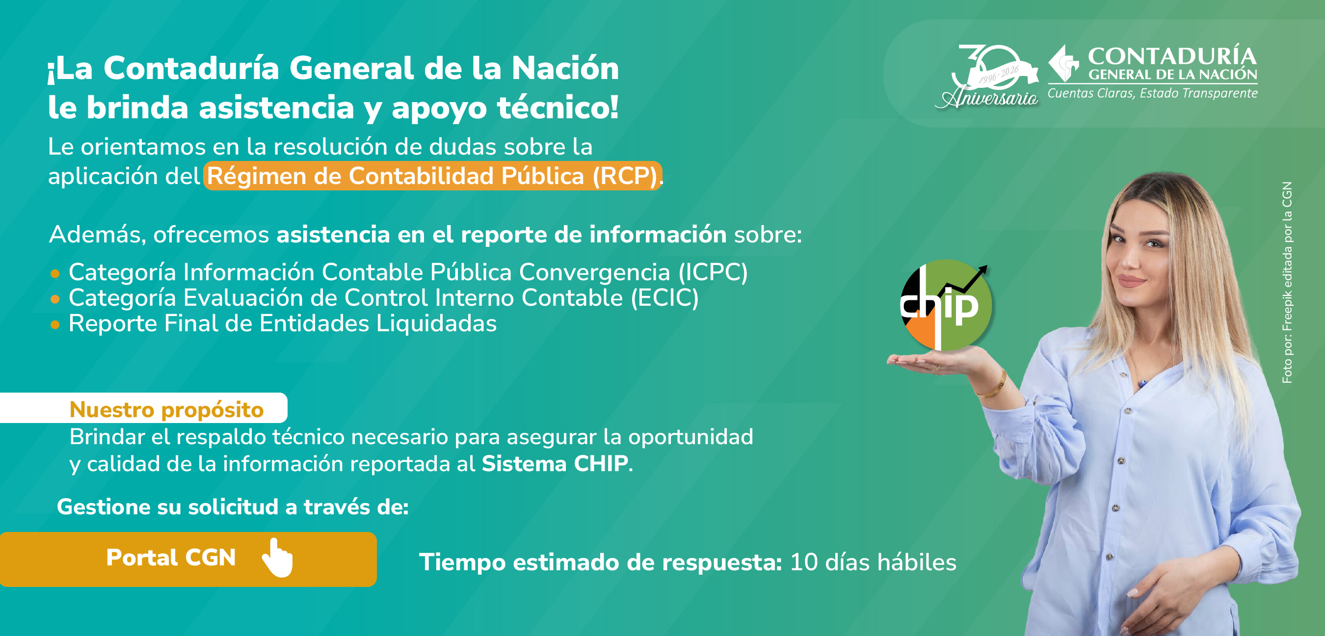 Soporte técnico CGN para el reporte de información contable pública