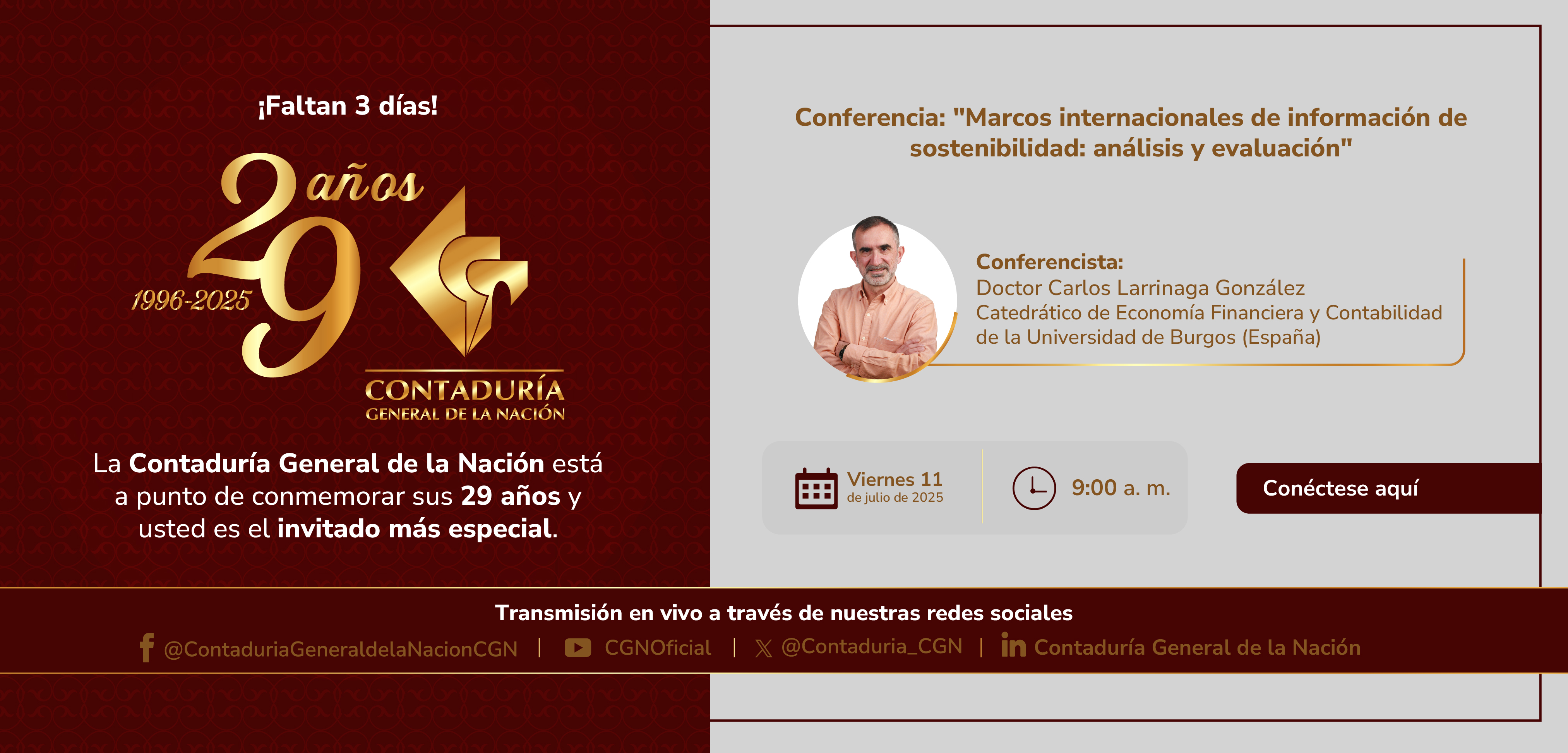 No se pierda la conmemoración de los 29 años de la Contaduría General de la Nación