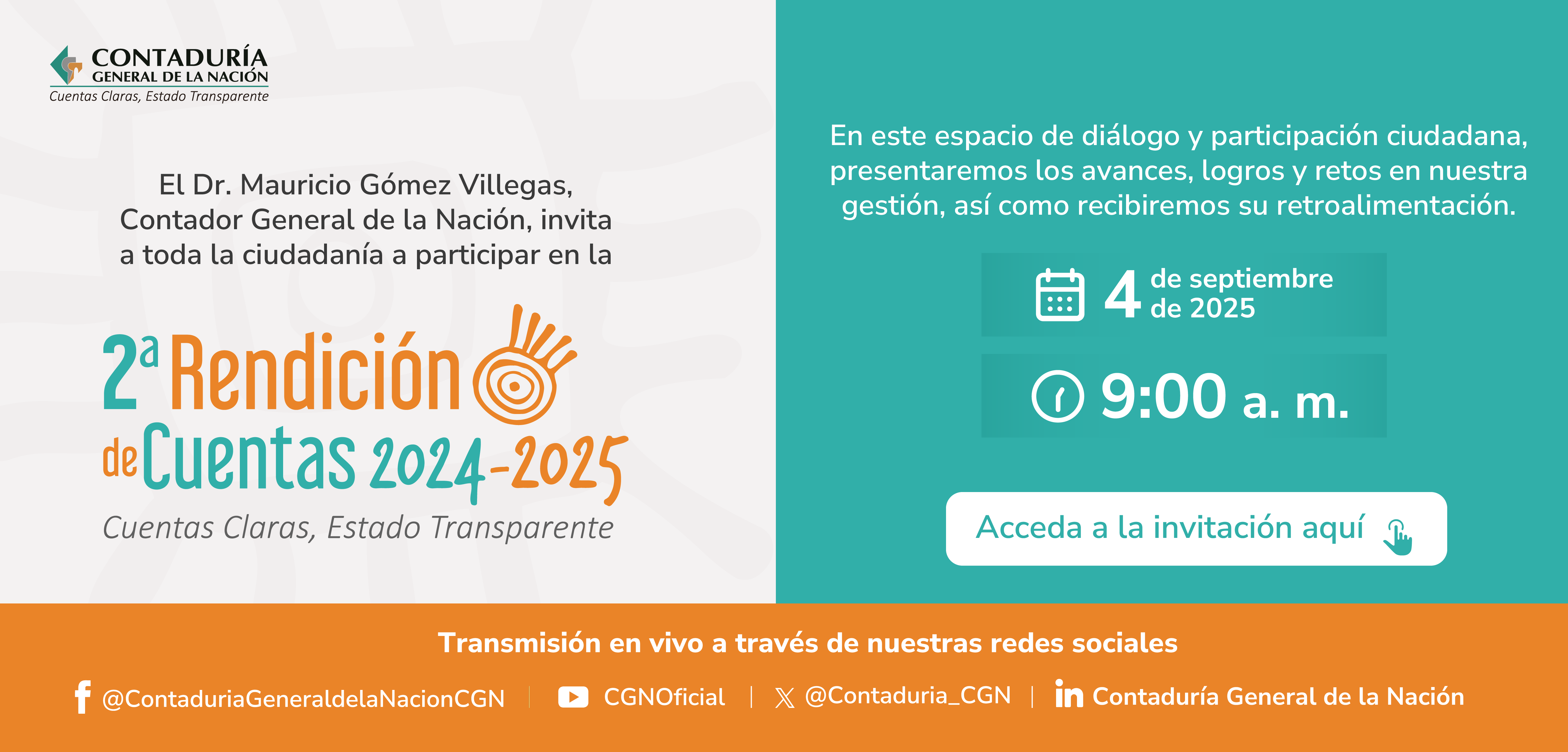 Partícipe en la 2ª Rendición de Cuentas 2024-2025 de la CGN
