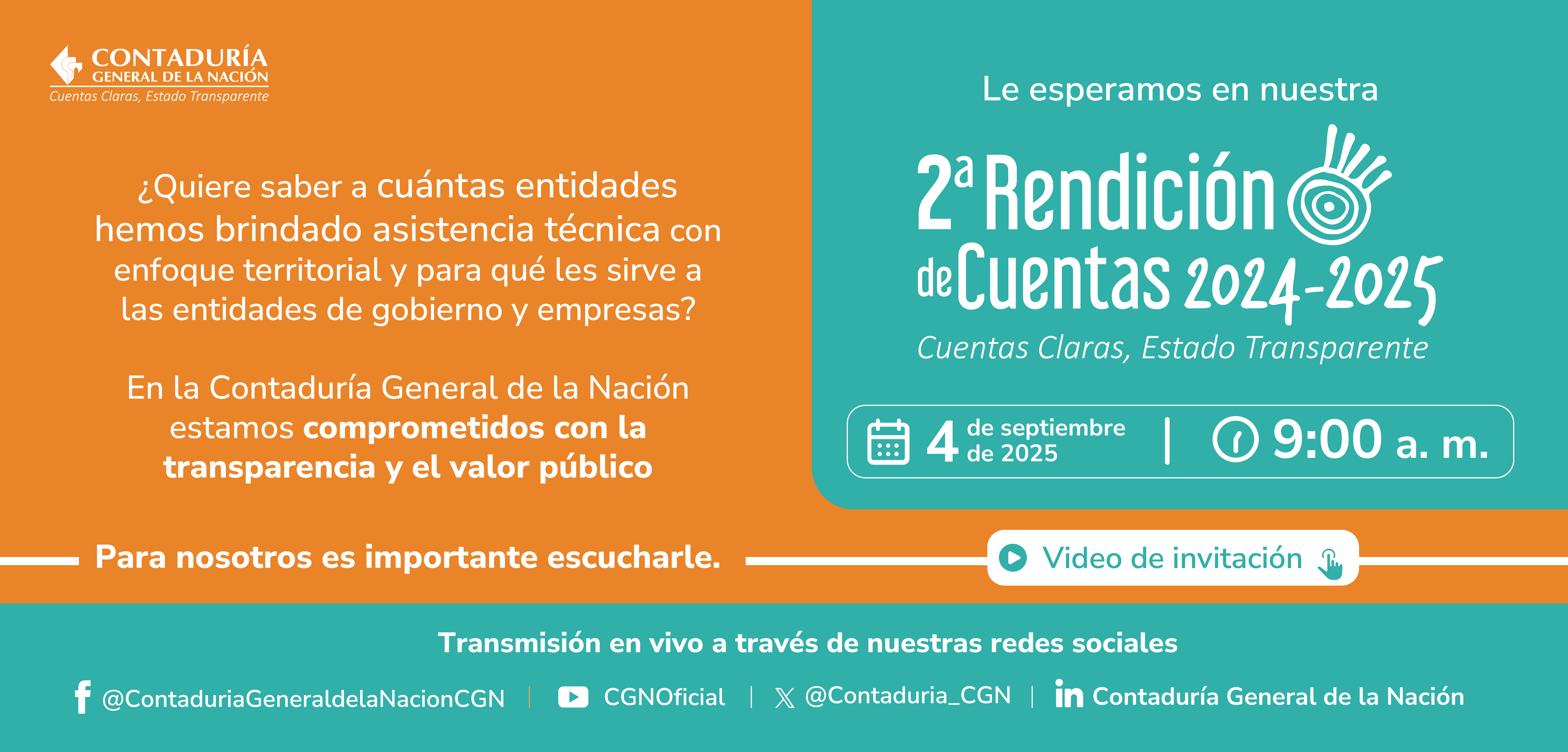 ¡Entérese de lo que hemos logrado juntos! Participe en la 2ª Audiencia Pública de Rendición de Cuentas 2024-2025