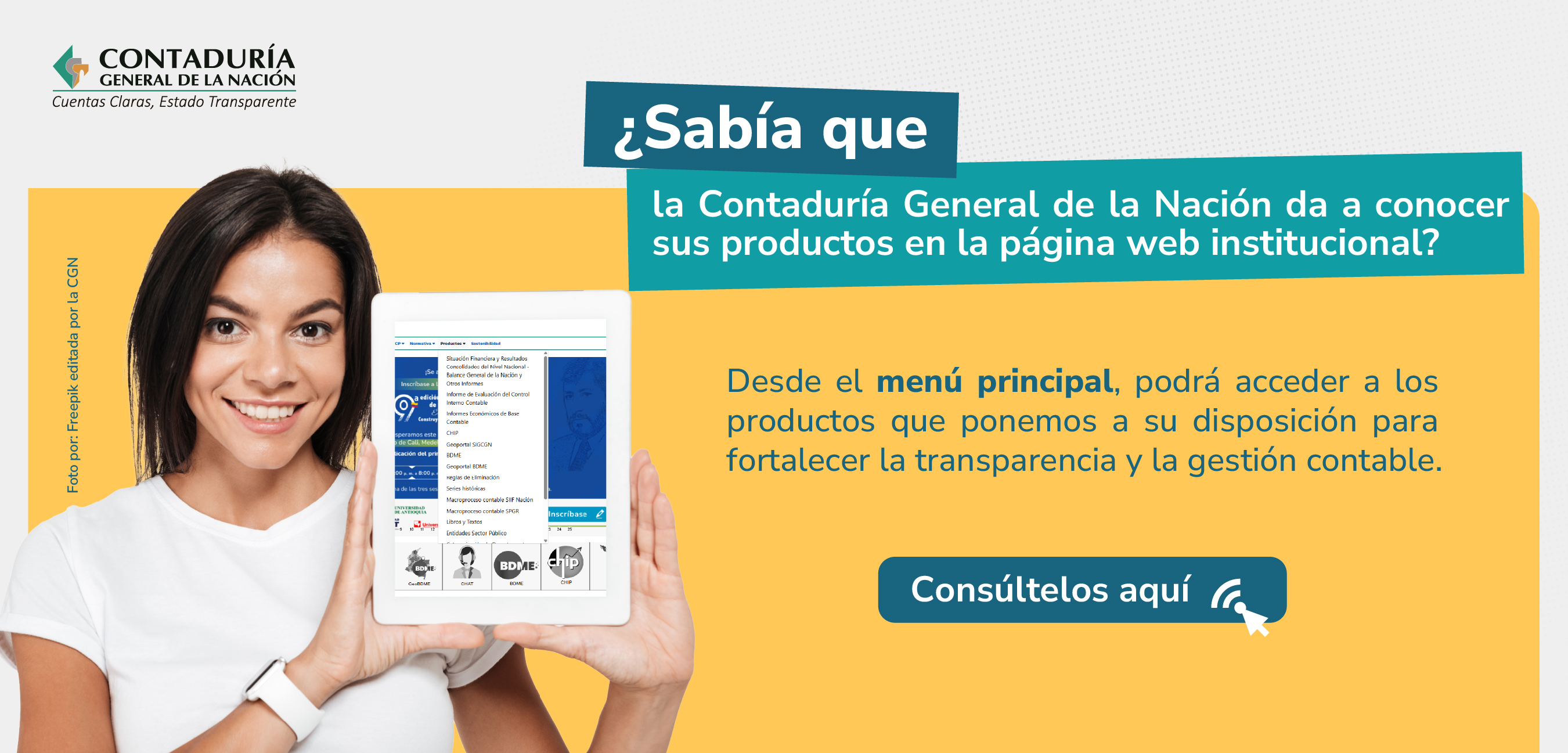 Descubra los productos institucionales de la CGN disponibles en la web