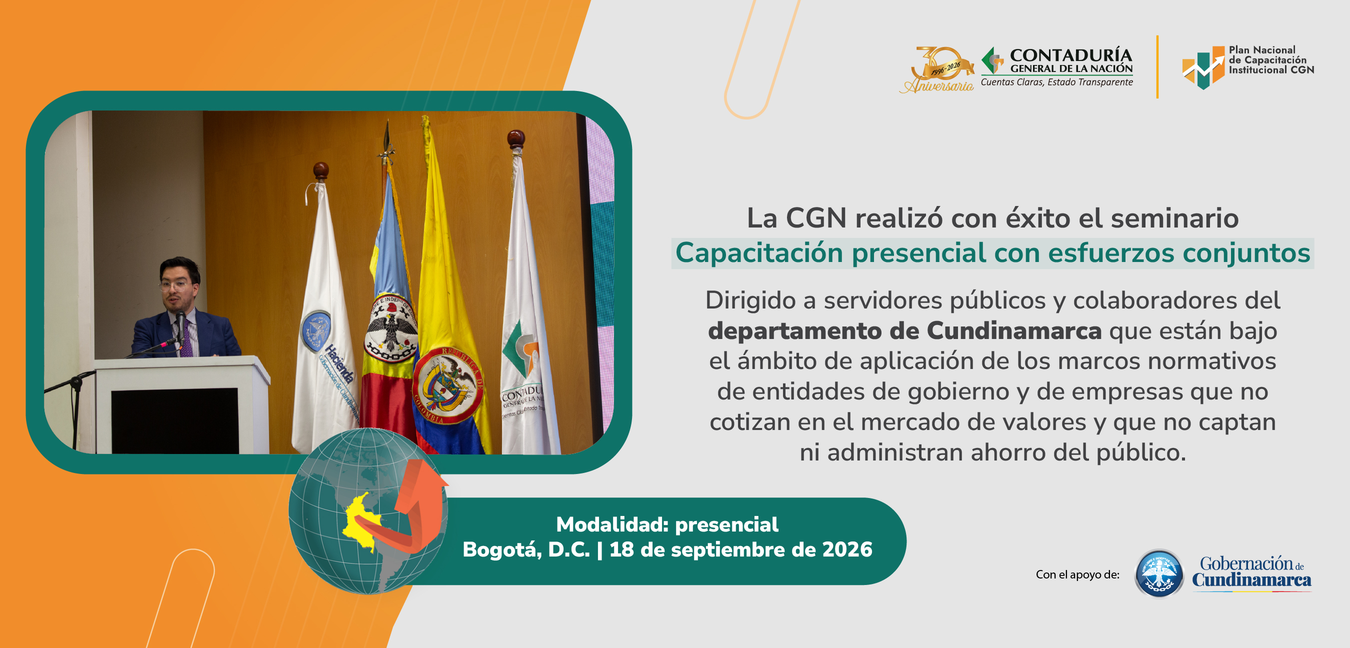 La CGN desarrolló el seminario Capacitación presencial con esfuerzos conjuntos en el departamento de Cundinamarca