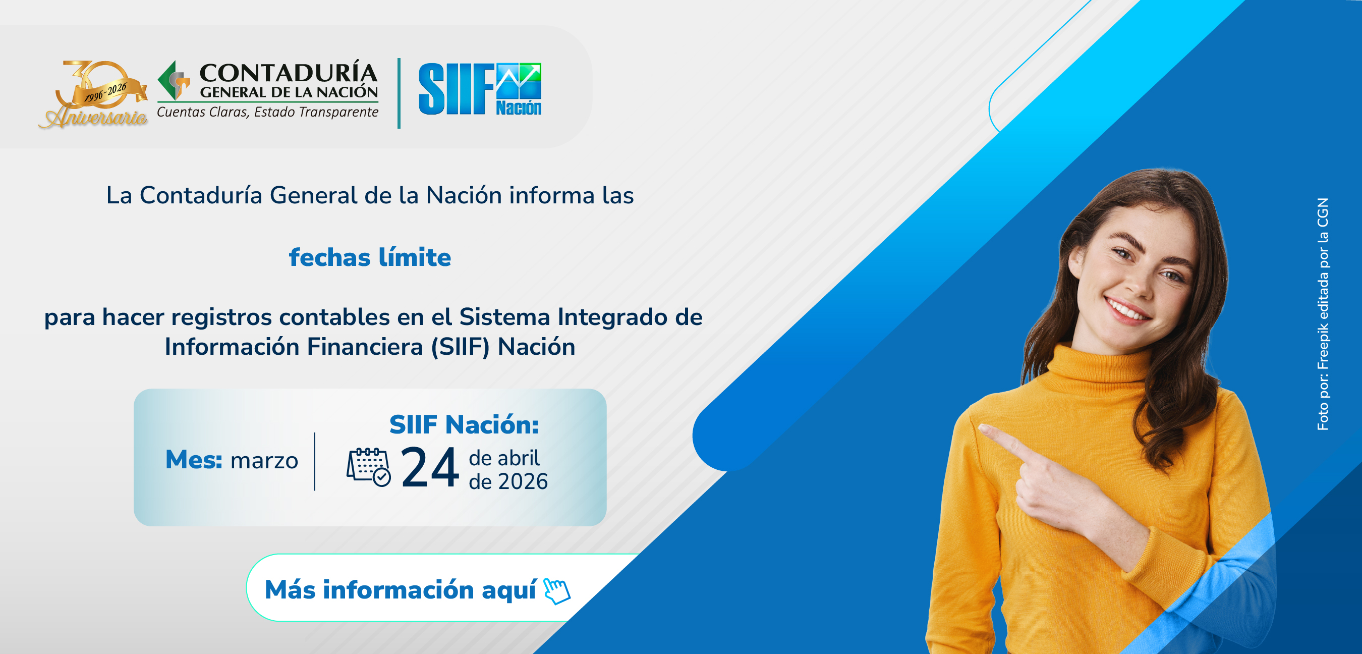 Fechas límite para hacer registros contables en el SIIF Nación y el SPGR para el mes de marzo Haz clic para indicar a Correo de Contaduría General de la Nación que esta conversación es importante