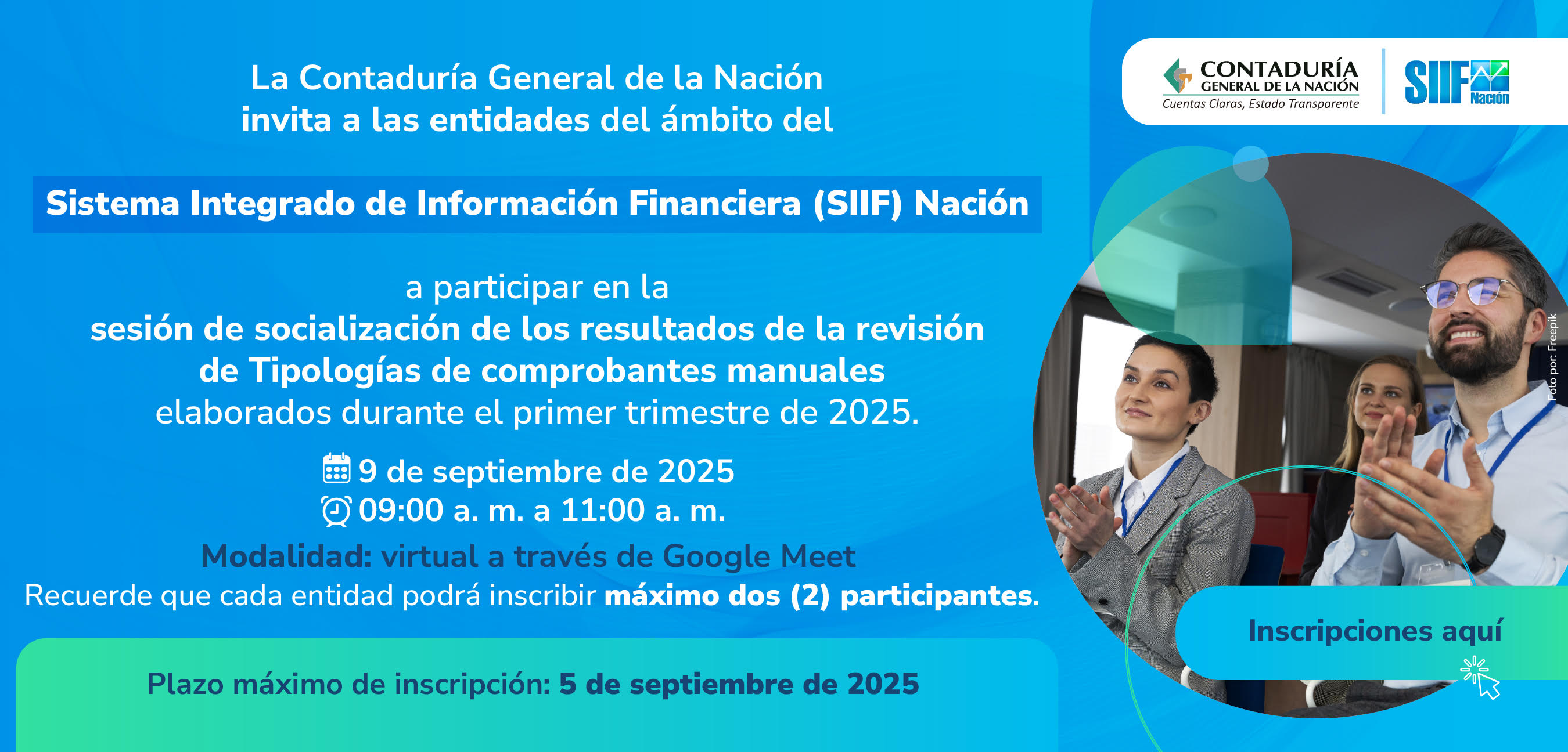 Participe en el conversatorio: “Resultados de la revisión de Tipologías de comprobantes manuales en el SIIF Nación - primer trimestre de 2025”