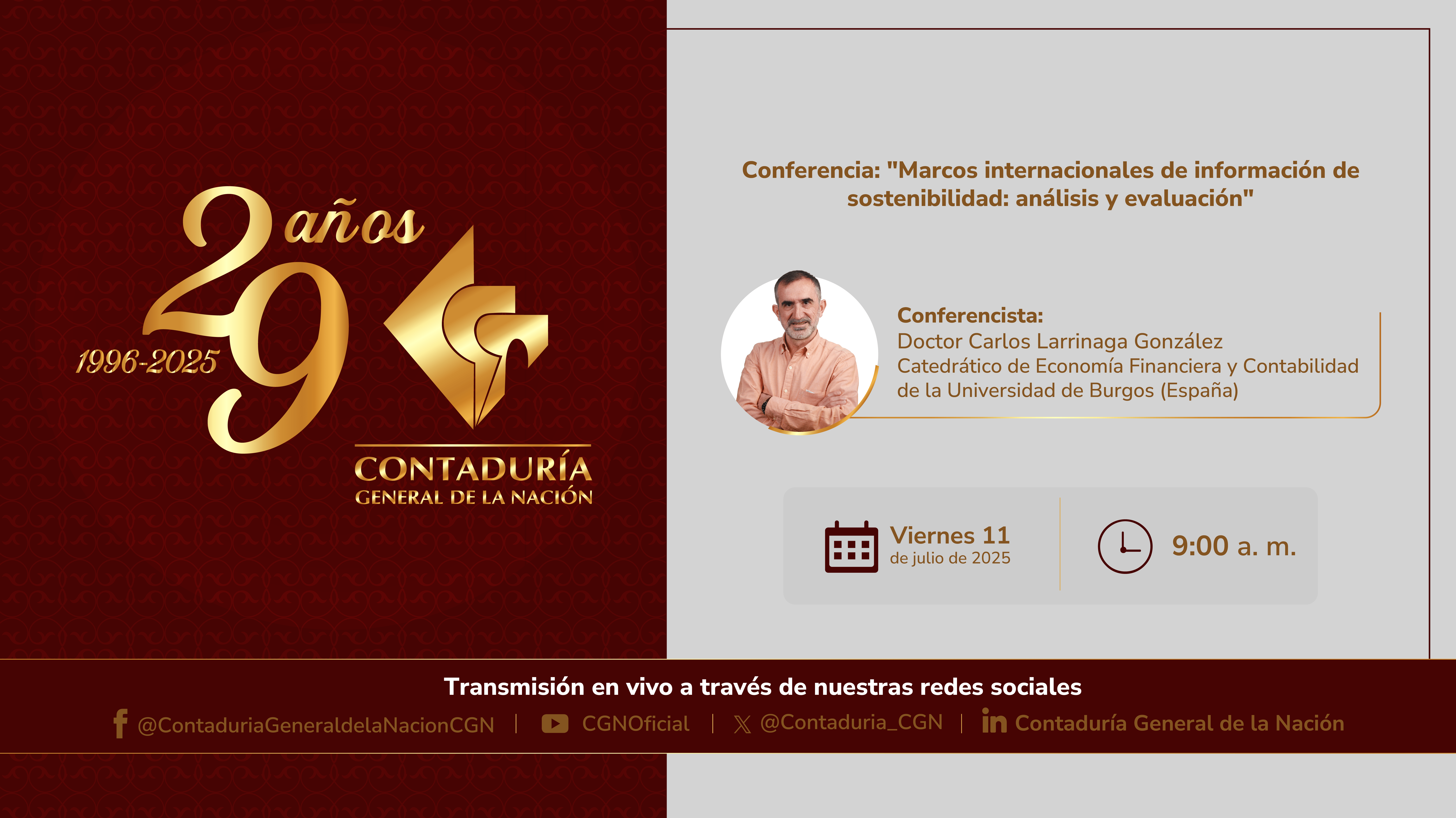 Conmemoración del 29.° aniversario de la Contaduría General de la Nación