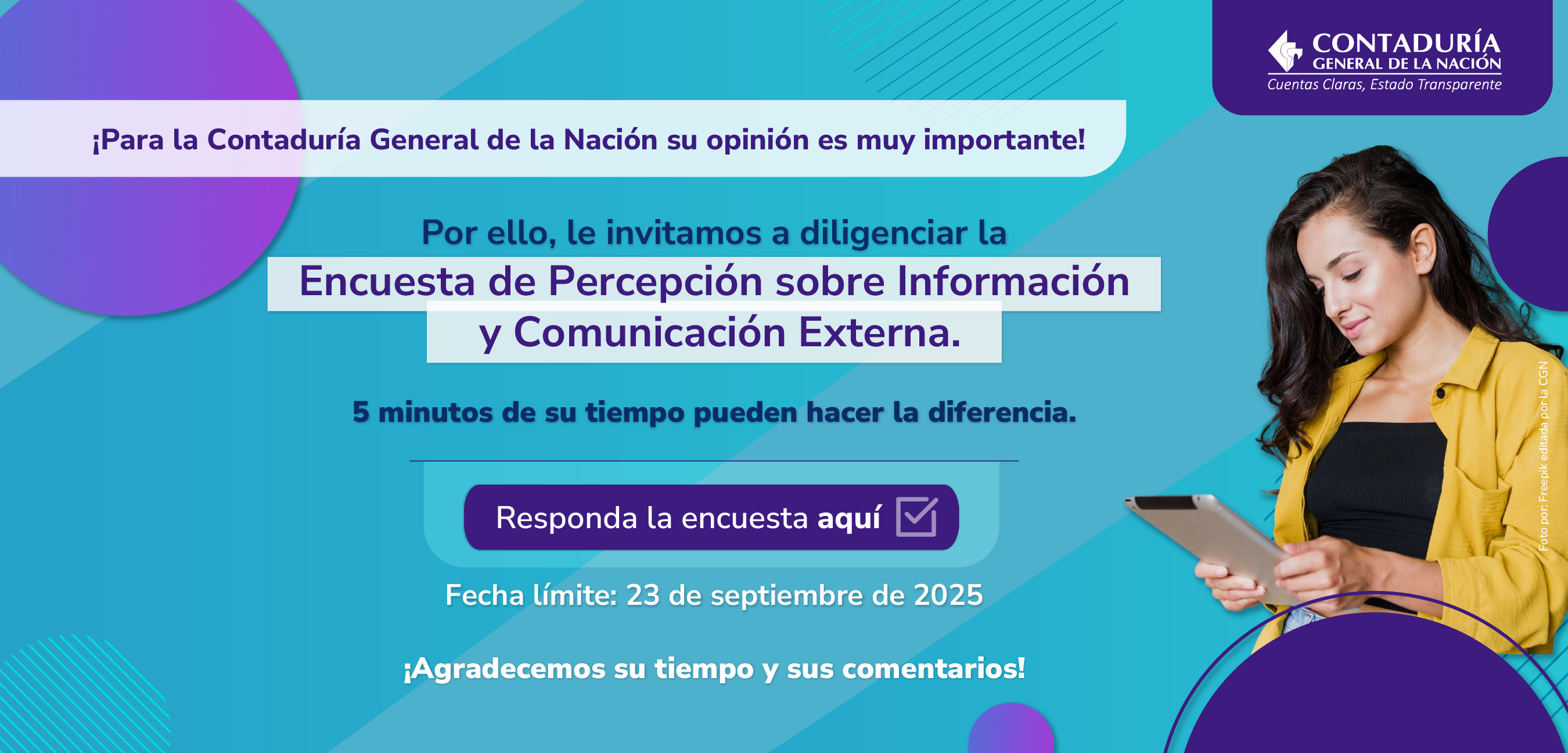 Participe en la Encuesta de Percepción sobre Información y Comunicación Externa de la CGN