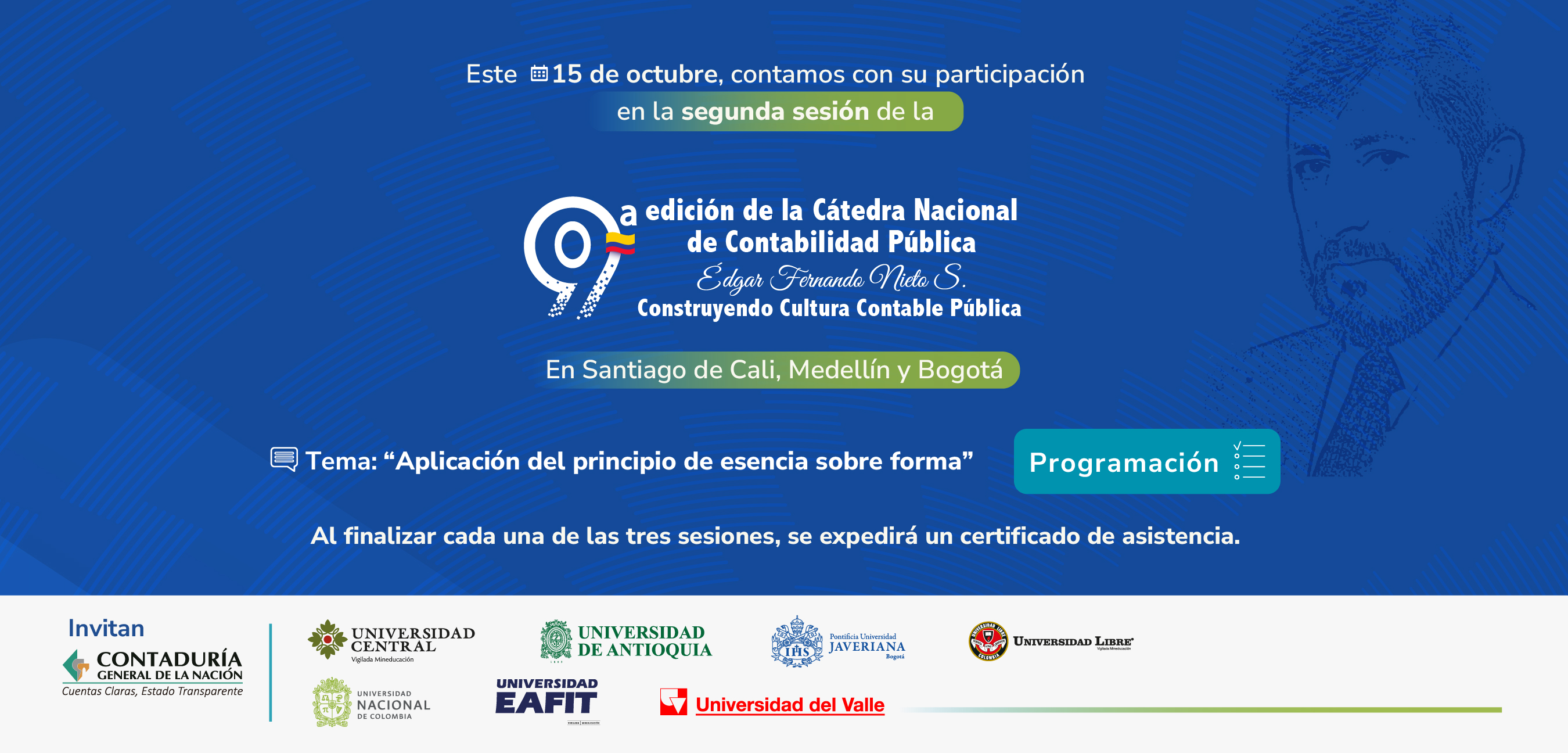 Prográmese para participar en la segunda sesión de la Novena edición de la Cátedra Nacional de Contabilidad Pública