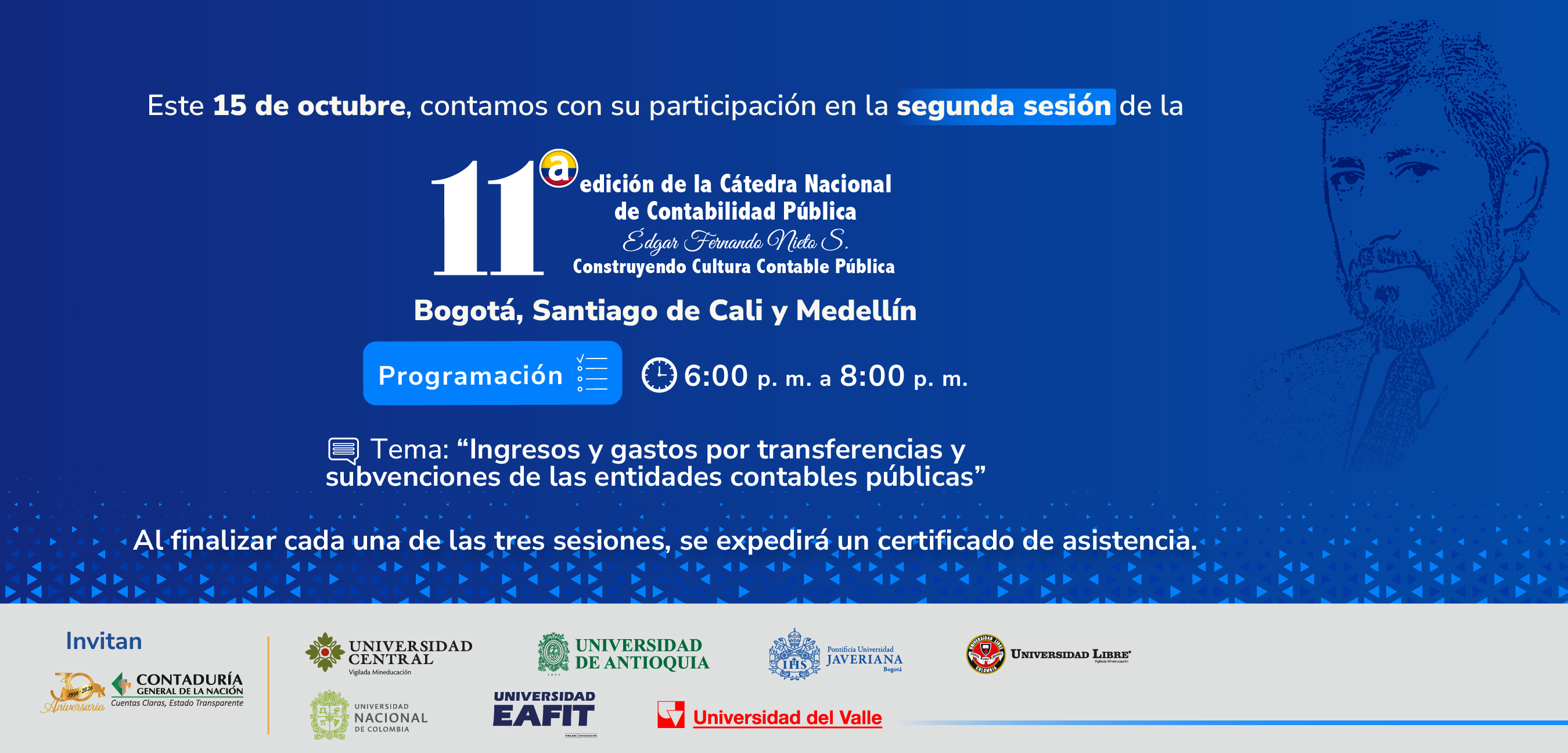 ¡Reserve su lugar en la segunda sesión de la 11ª edición de la Cátedra Nacional de Contabilidad Pública!