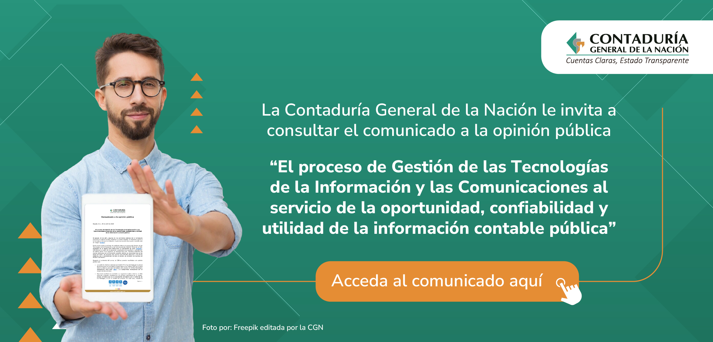 Conozca el comunicado a la opinión pública emitido por la Contaduría General de la Nación